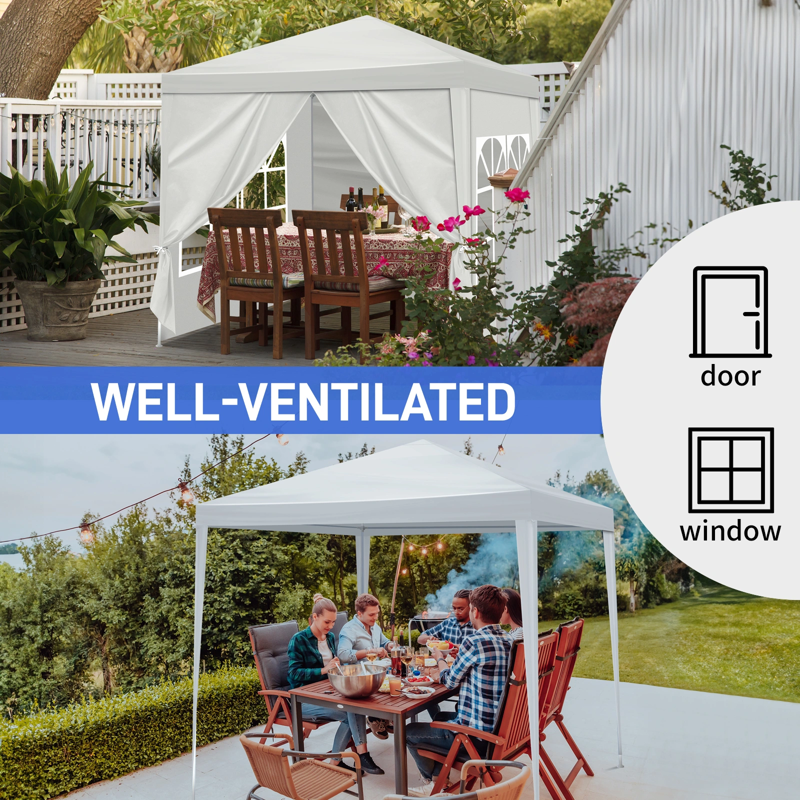 6.5x6.5FT Four Sides Portable Party Tent view 20