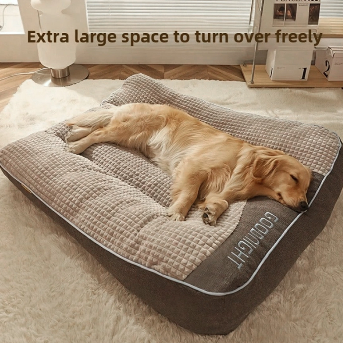 Cozy Pet Sofa Bed with Rope Chew Toy - Warm Winter Dog Mat 60x47x18cm