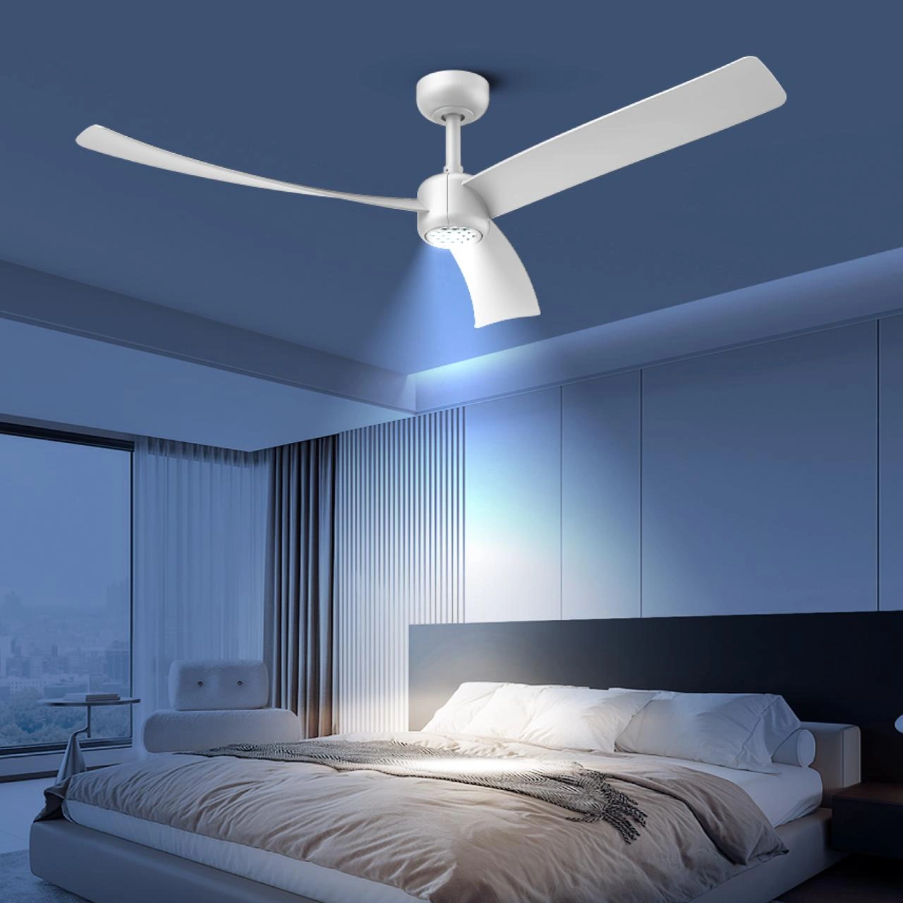 52 Inch Ceiling Fans with Lights Led Remote Control Low Profile Flush Mount for Living Room Bedroom Outdoor Patio,DC Motor,Reversible,Dimmable,Buzzer ON/Off, 3D-I3[Unable ship on weekends, TK/TEMU only for pickup, only TX10643 warehouse supports GOFO view 7