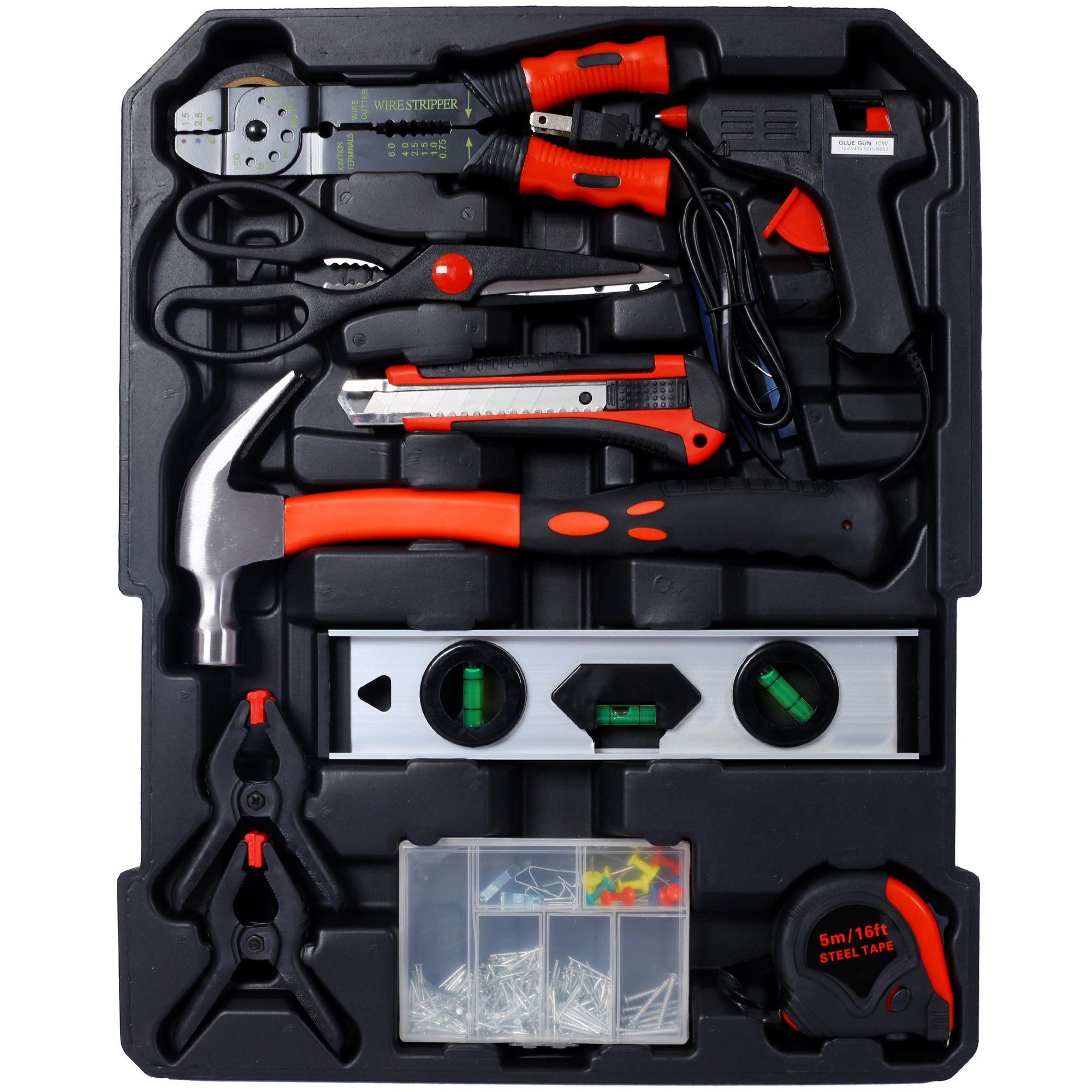 899pc Rolling Tool Set Kit, 4-Drawer Toolbox Storage Case, Home Repair Hand Tools for Garden Maintenance, Household Handyman Set, Silver view 4