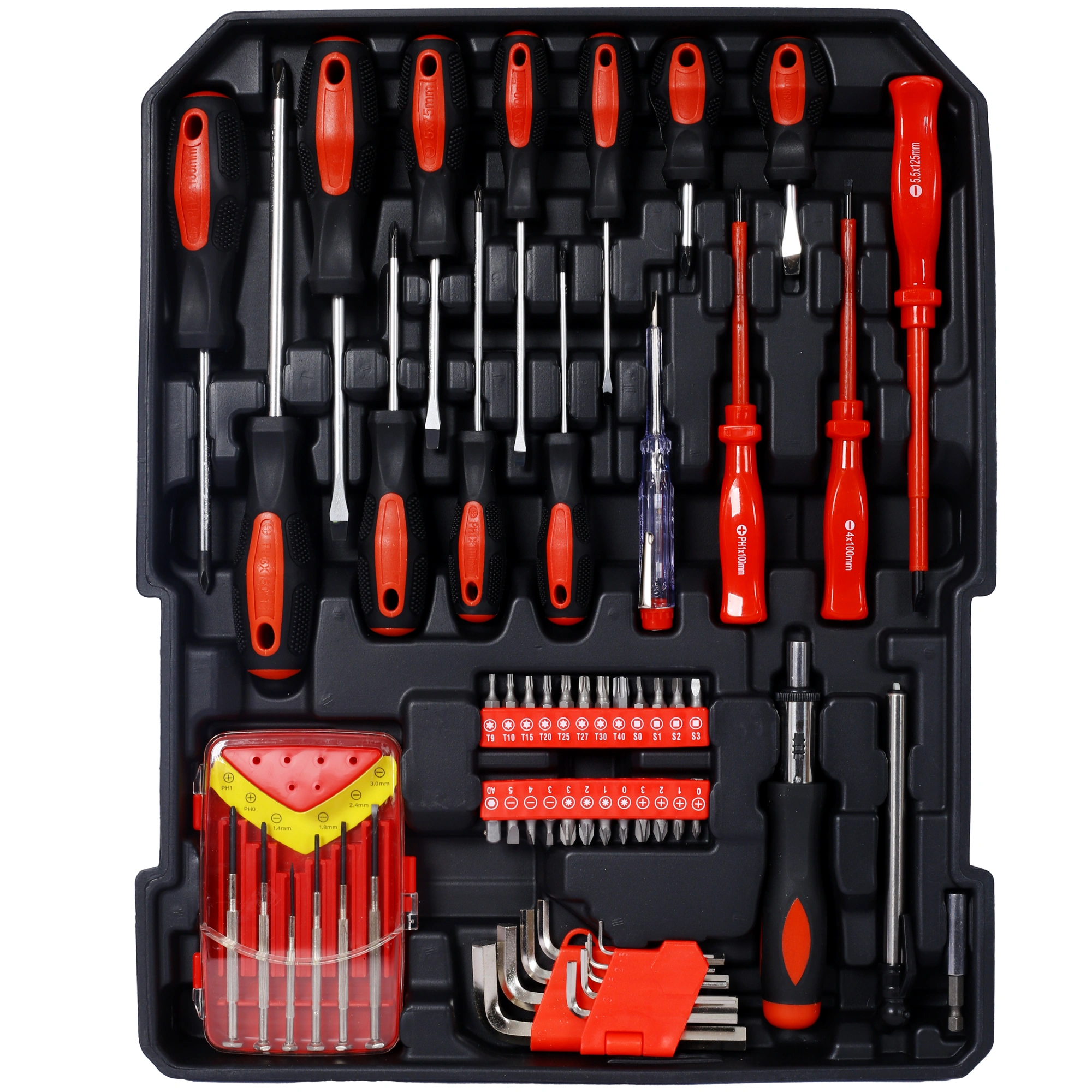 899pc Rolling Tool Set Kit, 4-Drawer Toolbox Storage Case, Home Repair Hand Tools for Garden Maintenance, Household Handyman Set, Silver view 6