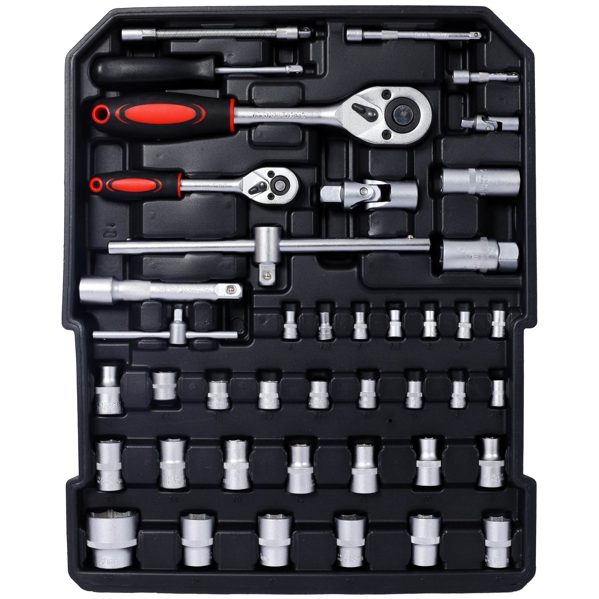 899pc Rolling Tool Set Kit, 4-Drawer Toolbox Storage Case, Home Repair Hand Tools for Garden Maintenance, Household Handyman Set, Silver view 7