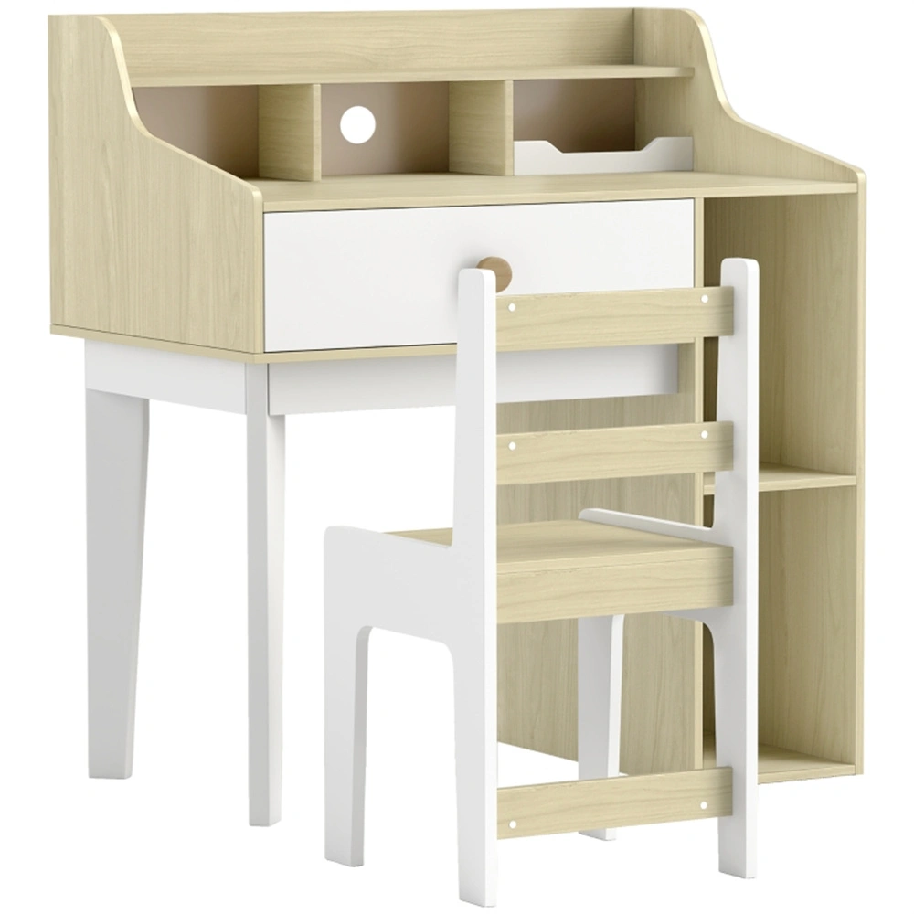 Children's Writing Desk and Chair Set Growing Kids Study Table with Padded Seat Ergonomic Design for Bedroom