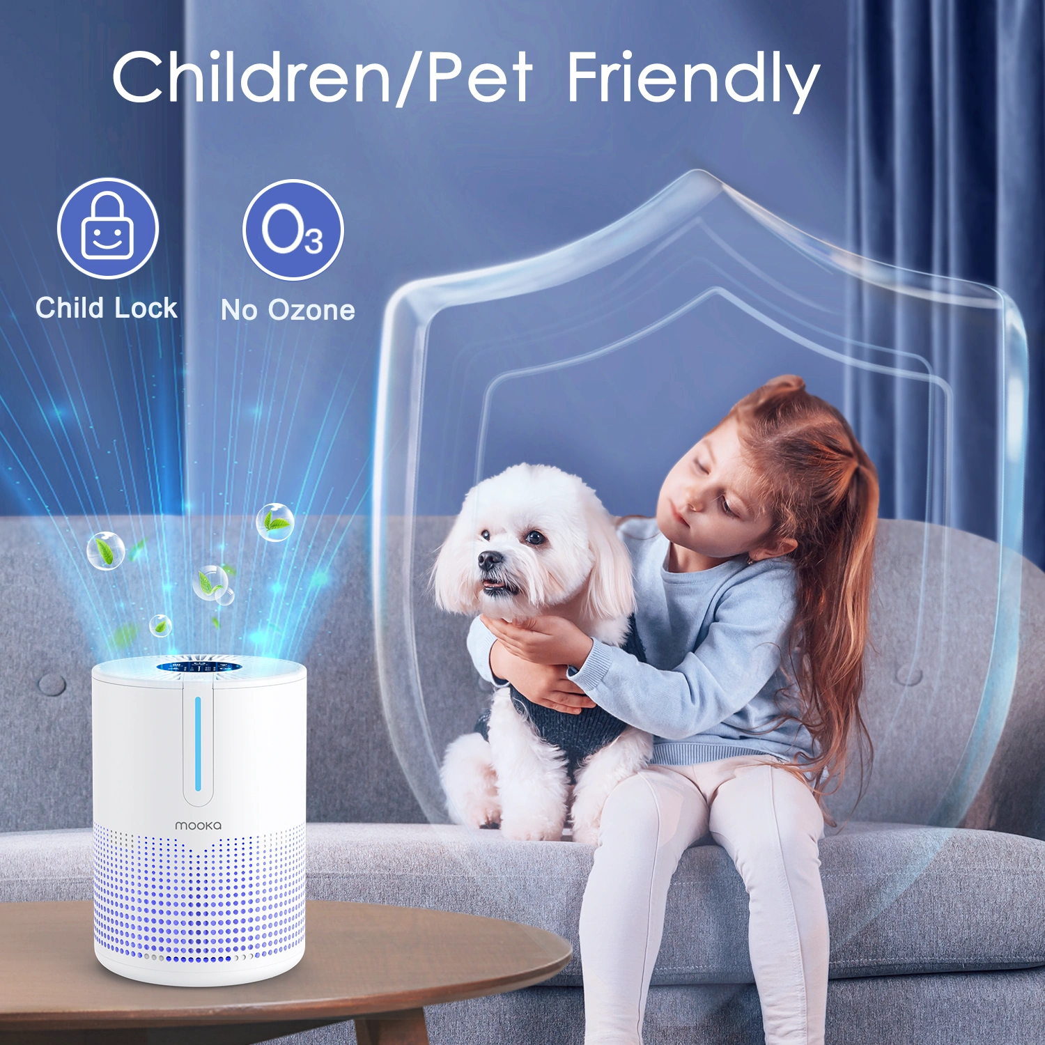 MOOKA Air Purifier with HEPA Filter, 300 Sq Ft Coverage, Removes Odor Dust Mold Pollen Allergens Smoke for Home Bedroom Office view 8