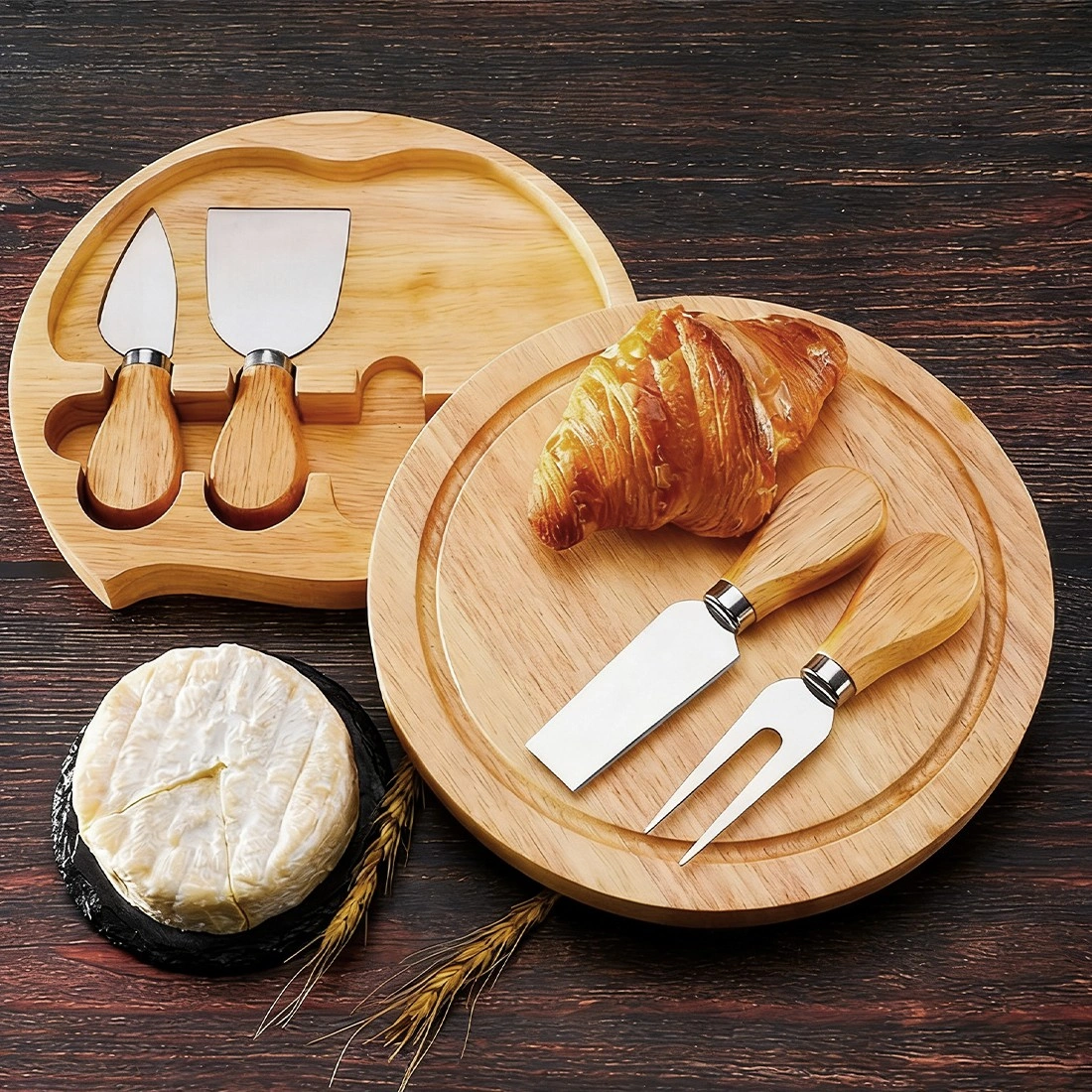 4-Piece Cheese Knife and Spatula Set - Bread, Fruit Knife & Server Gift Box