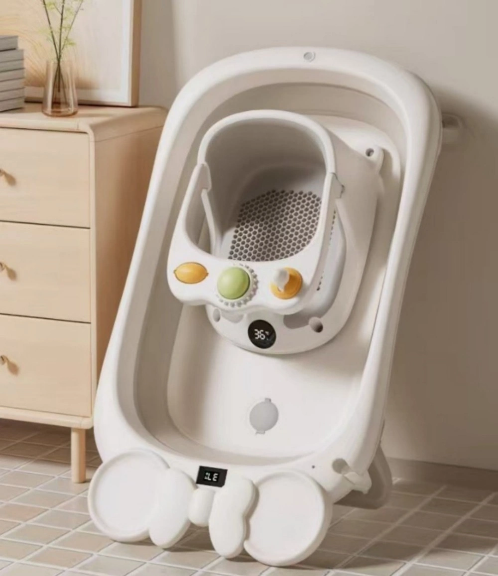 Baby Bath Seat with Temperature Display - Non-Slip Soft Toddler Bath Chair with Suction Cups for Bathtub Safety and Comfort view 3