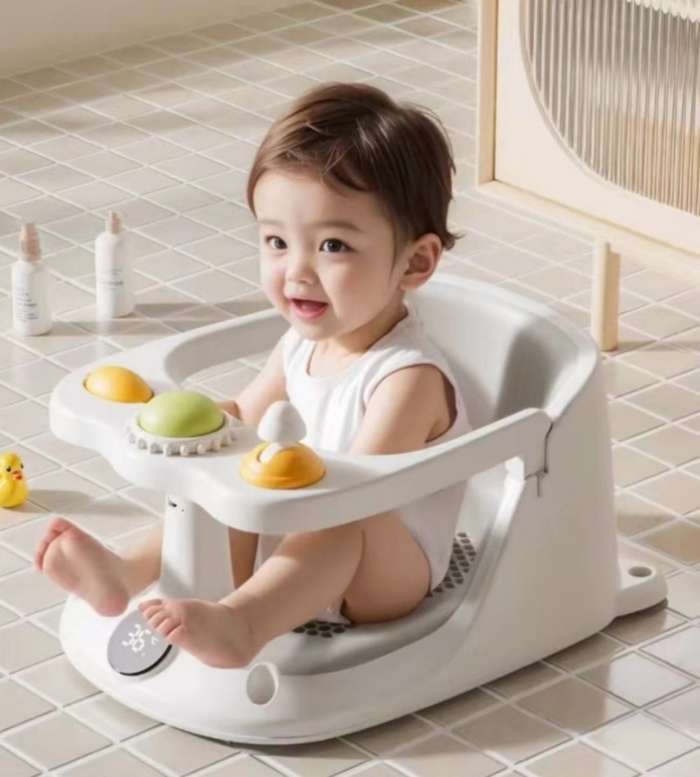 Baby Bath Seat with Temperature Display - Non-Slip Soft Toddler Bath Chair with Suction Cups for Bathtub Safety and Comfort view 5