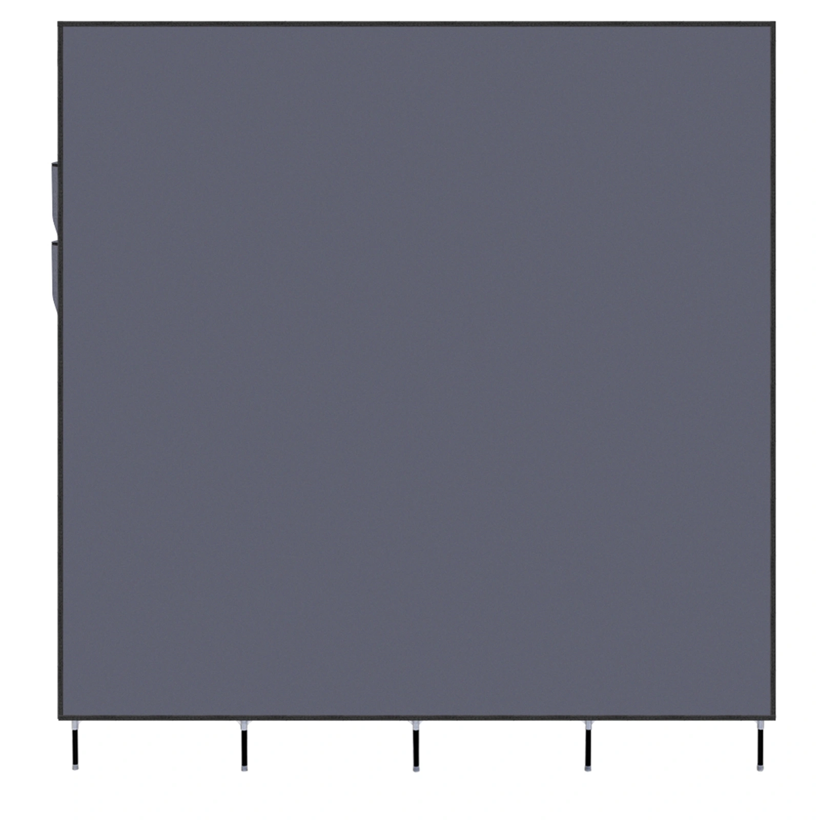 67" Portable Clothes Closet Wardrobe Storage Rack with 12 Shelves & 4 Side Pockets, Gray view 24
