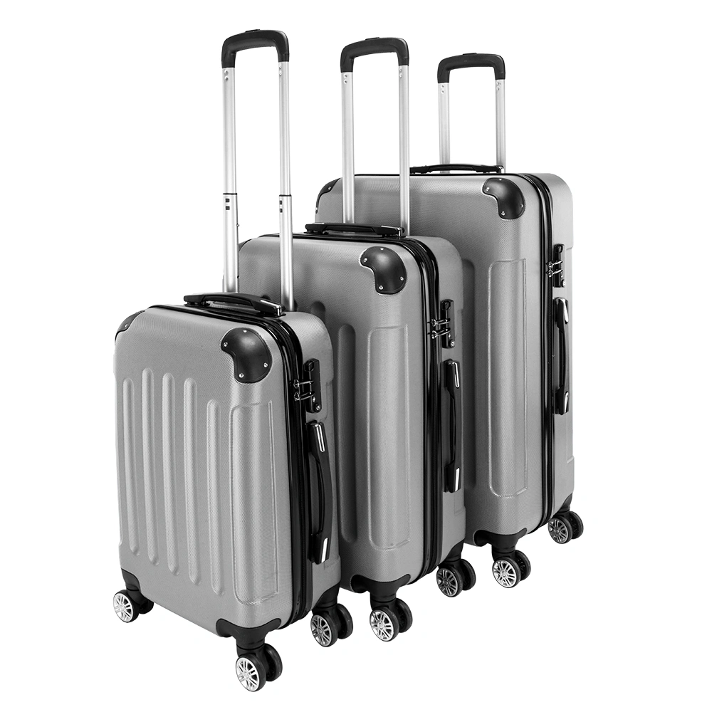 3 Piece Lightweight ABS Carry-on Suitcase Set, 4 Spinner Wheel Hand Luggage Trolley Case view 2