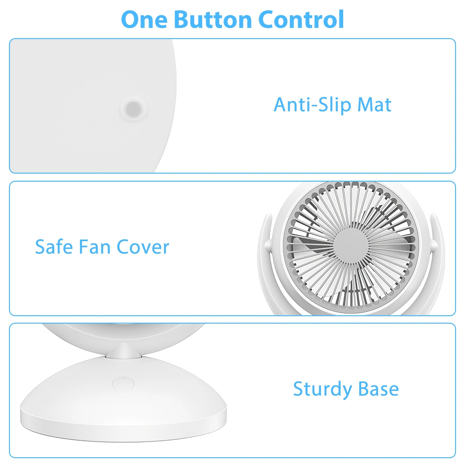 Air Circulator Desk Fan Portable Rechargeable Oscillating with 4 Speeds 360 Tilt Quiet 40dB for Home Office Bedroom view 6