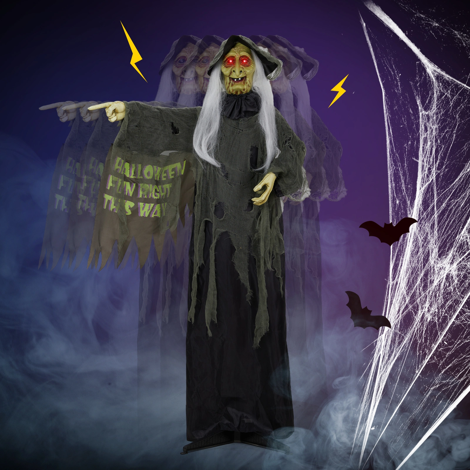 6ft Witch Halloween Standing Decoration view 8