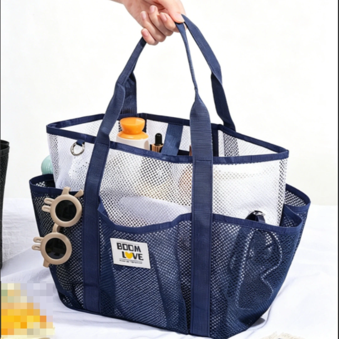 Yellow Summer Pool Beach Handbag Quick drying Mesh Storage Bag view 2