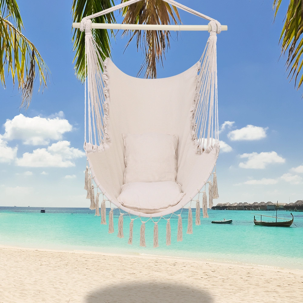 Pillow Tassel Hanging Chair Beige view 16