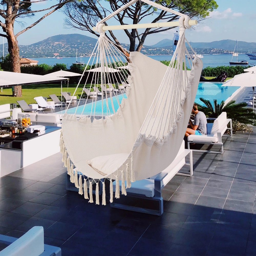 Pillow Tassel Hanging Chair Beige view 19