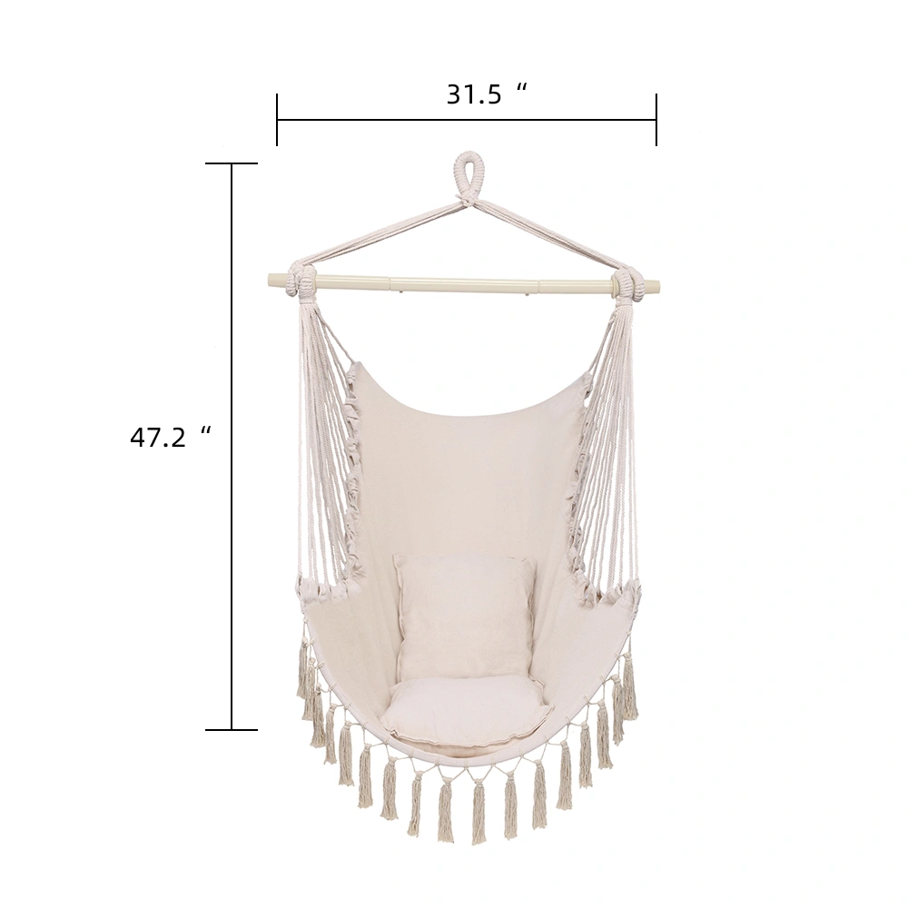 Pillow Tassel Hanging Chair Beige view 7