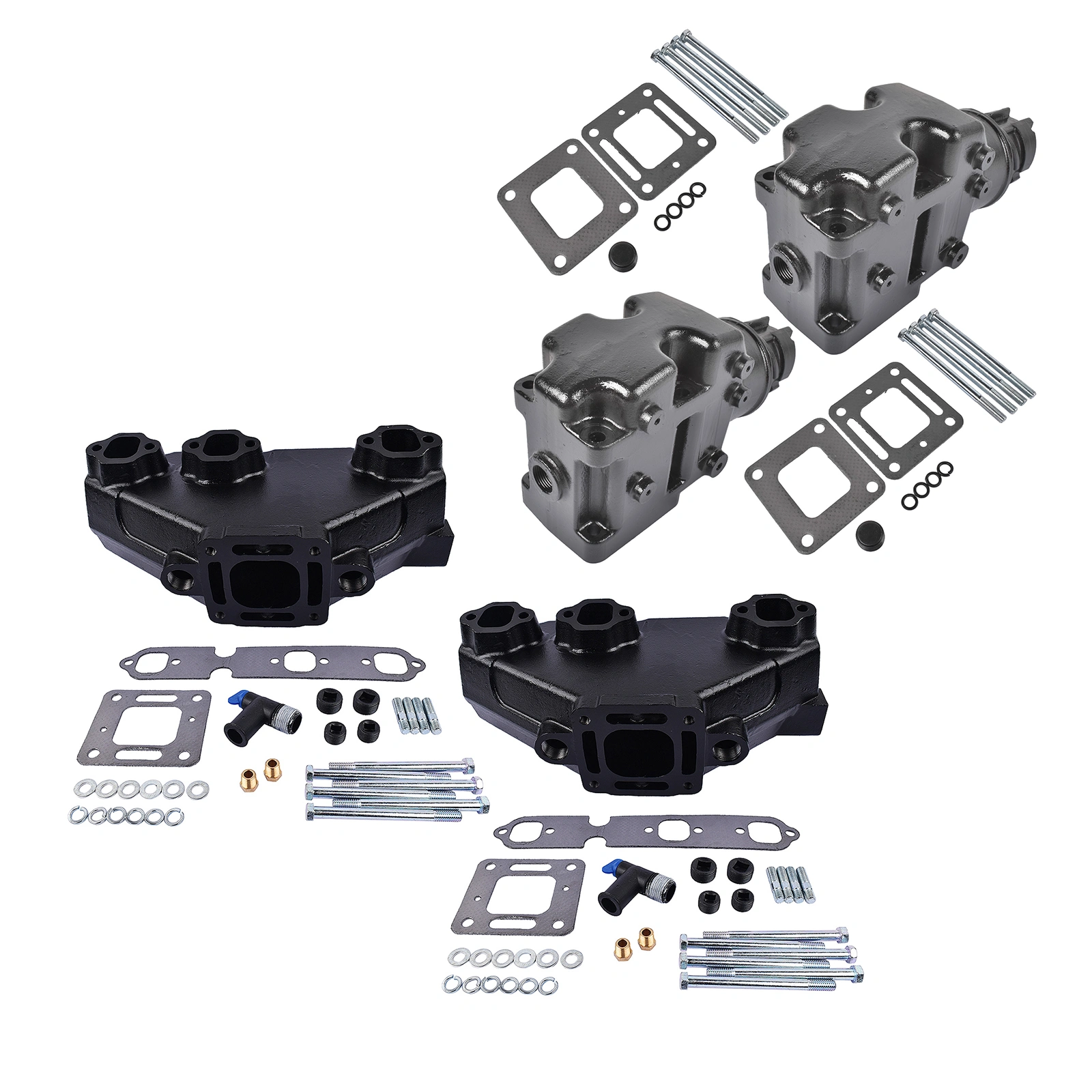 4x Manifold Riser Combo Kit for MerCruiser 85-02 & 175 Outboard - Parts #44354A13 #99746A8 view 3