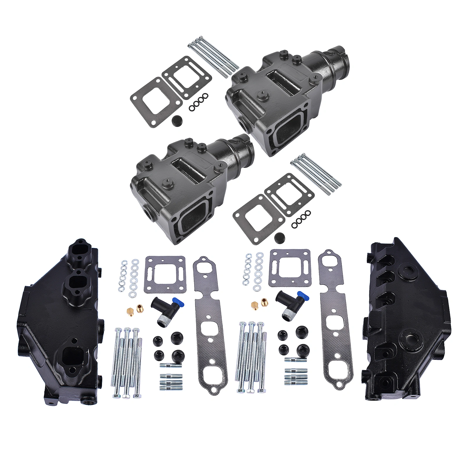 4x Manifold Riser Combo Kit for MerCruiser 85-02 & 175 Outboard - Parts #44354A13 #99746A8 view 5