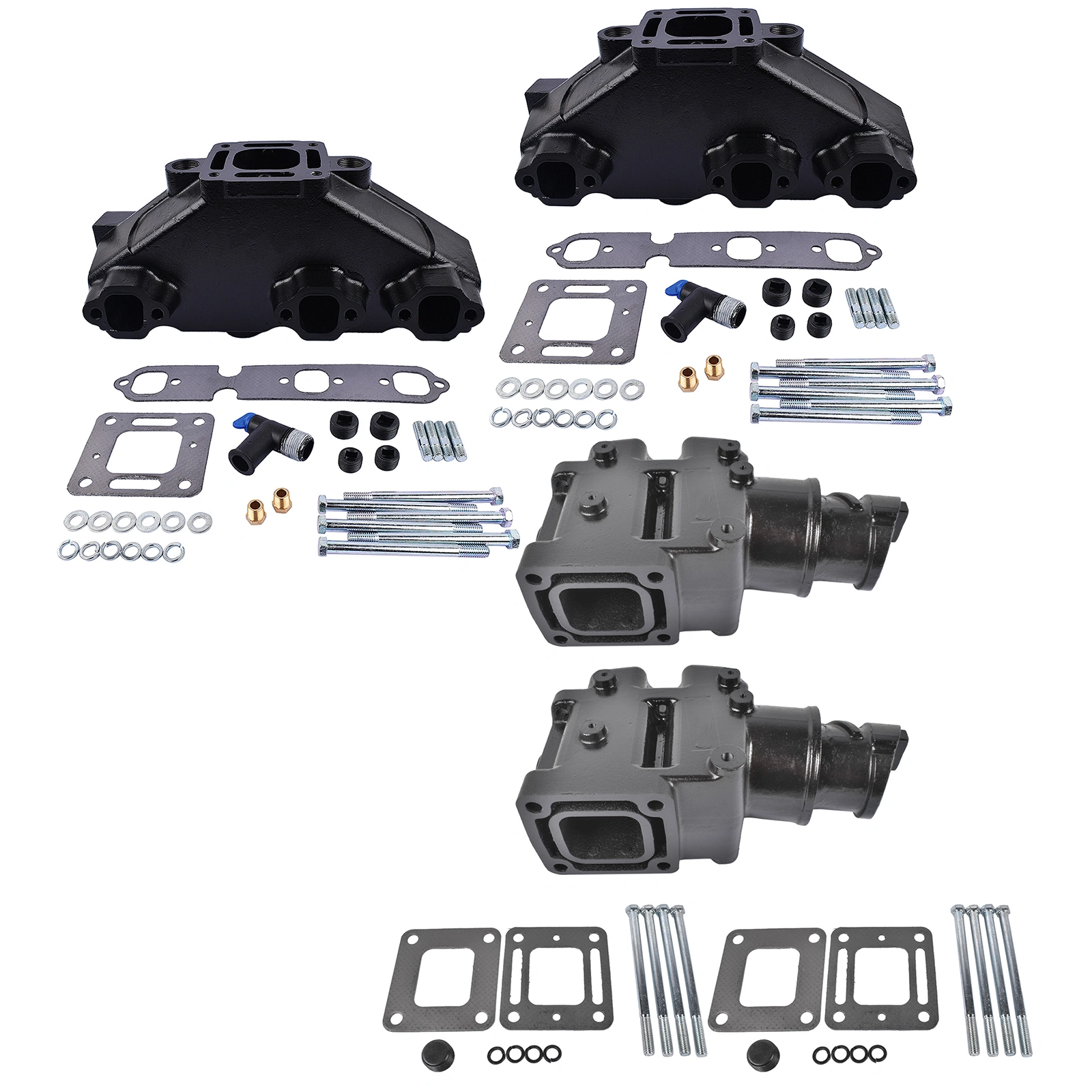 4x Manifold Riser Combo Kit for MerCruiser 85-02 & 175 Outboard - Parts #44354A13 #99746A8 view 6