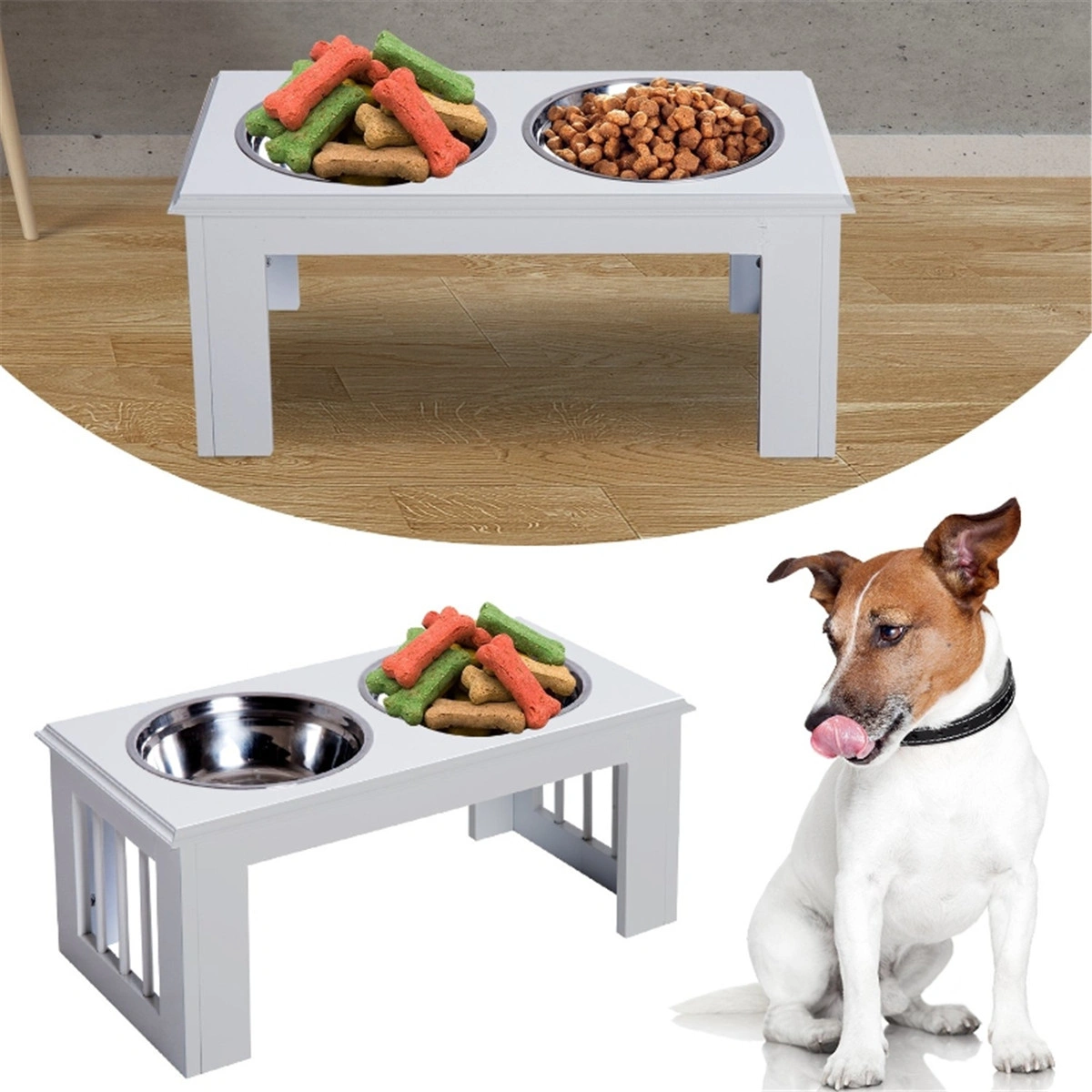Premium Dog Bowls Set, Pet Feeding Storage Container with LID - Stainless Steel Food & Water Bowl, Non-Slip Base for Medium Large Dogs