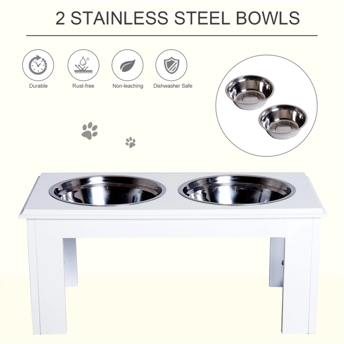 Premium Dog Bowls Set, Pet Feeding Storage Container with LID - Stainless Steel Food & Water Bowl, Non-Slip Base for Medium Large Dogs view 3