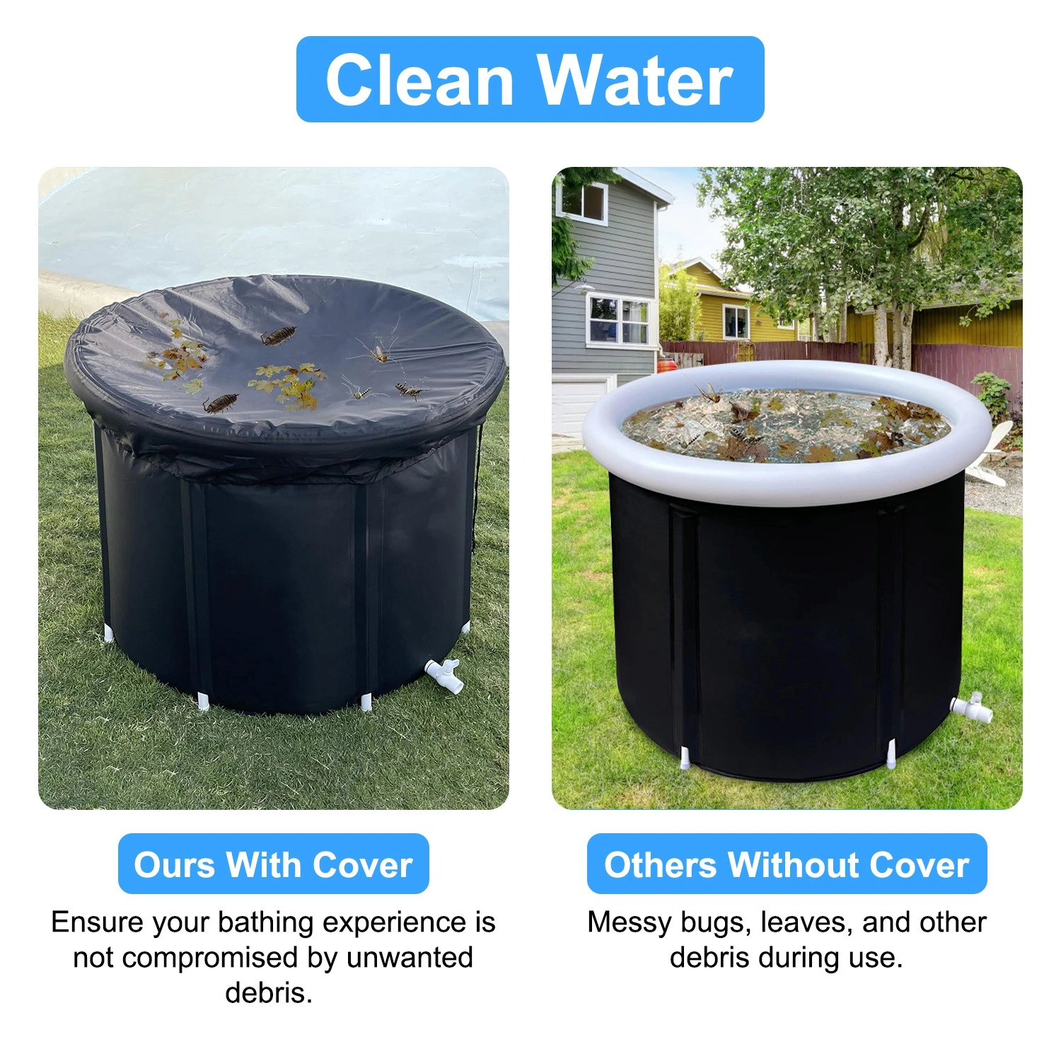 370L / 97 Gallon Cold Plunge Tub, 5-Layer Insulated Ice Bath for Muscle Recovery, Portable Ice Bathtub for Athletes, Indoor Outdoor Use view 4