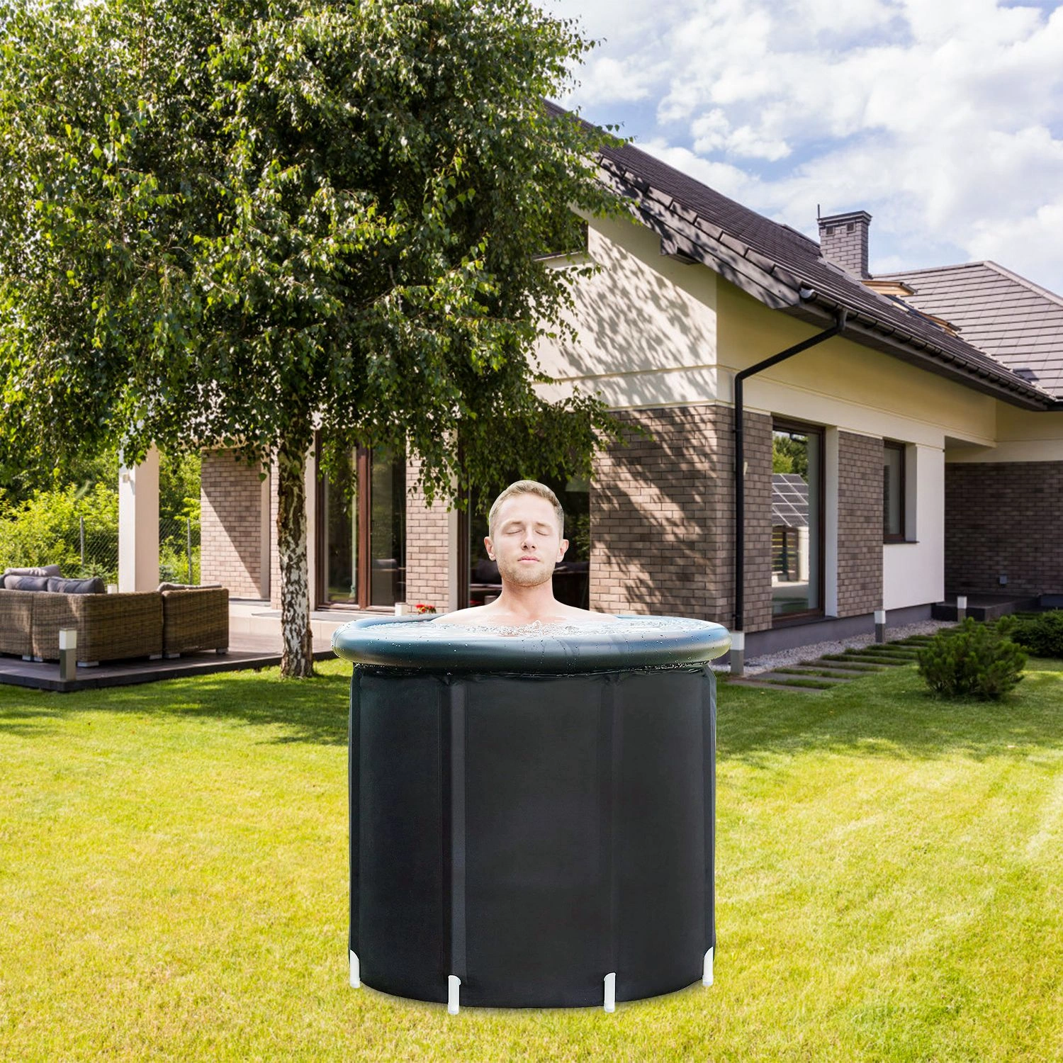 370L / 97 Gallon Cold Plunge Tub, 5-Layer Insulated Ice Bath for Muscle Recovery, Portable Ice Bathtub for Athletes, Indoor Outdoor Use view 7
