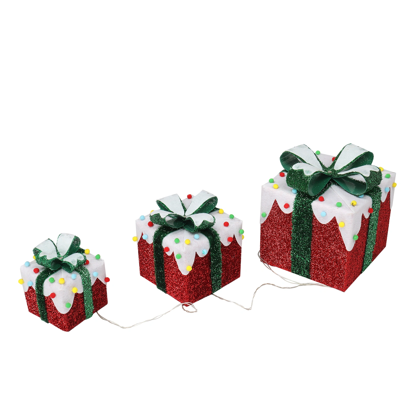 3 Pack Iceberg Effect Cotton Ball String Lights, 60 LED Colorful Garden Decoration, Battery Operated (Batteries Not Included) view 2