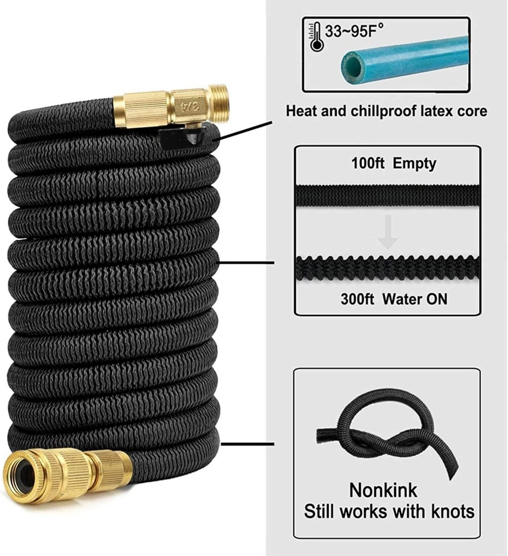 Heavy Duty Expandable Garden Hose 100ft, Flexible Expanding Hose with Spray Gun & Complete Accessory Kit view 5