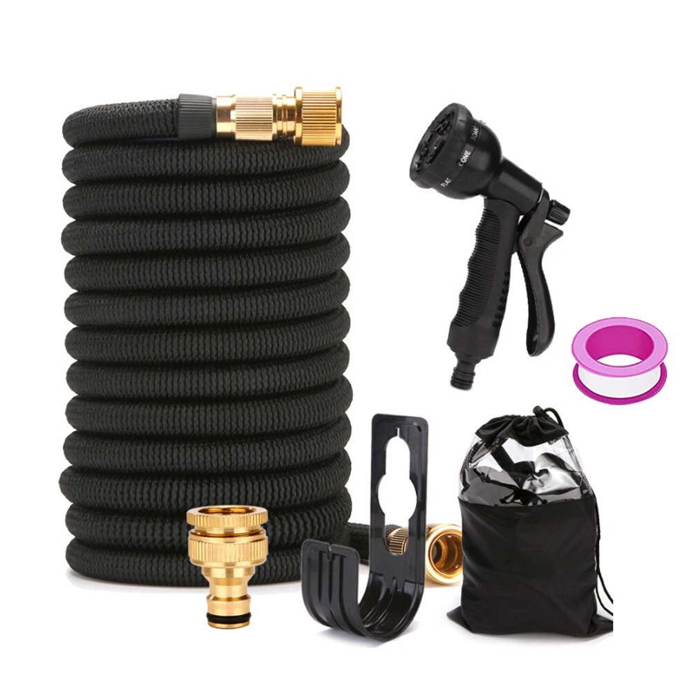 Heavy Duty Expandable Garden Hose 100ft, Flexible Expanding Hose with Spray Gun & Complete Accessory Kit view 7