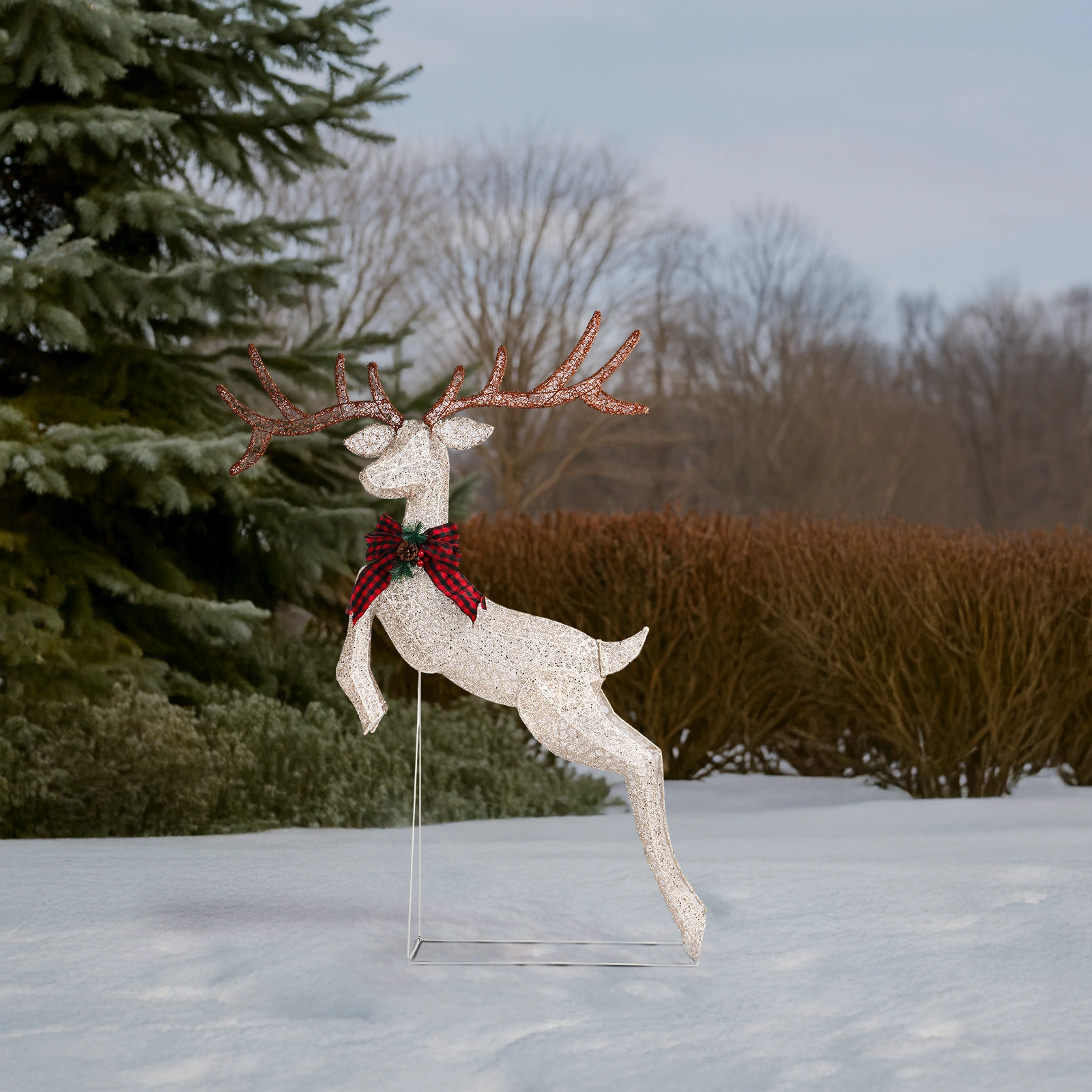 1.5m Lighted Jumping Reindeer Christmas Decoration, Pre-lit with 100 Warm White LED Lights for Outdoor Indoor Holiday Xmas Display view 16