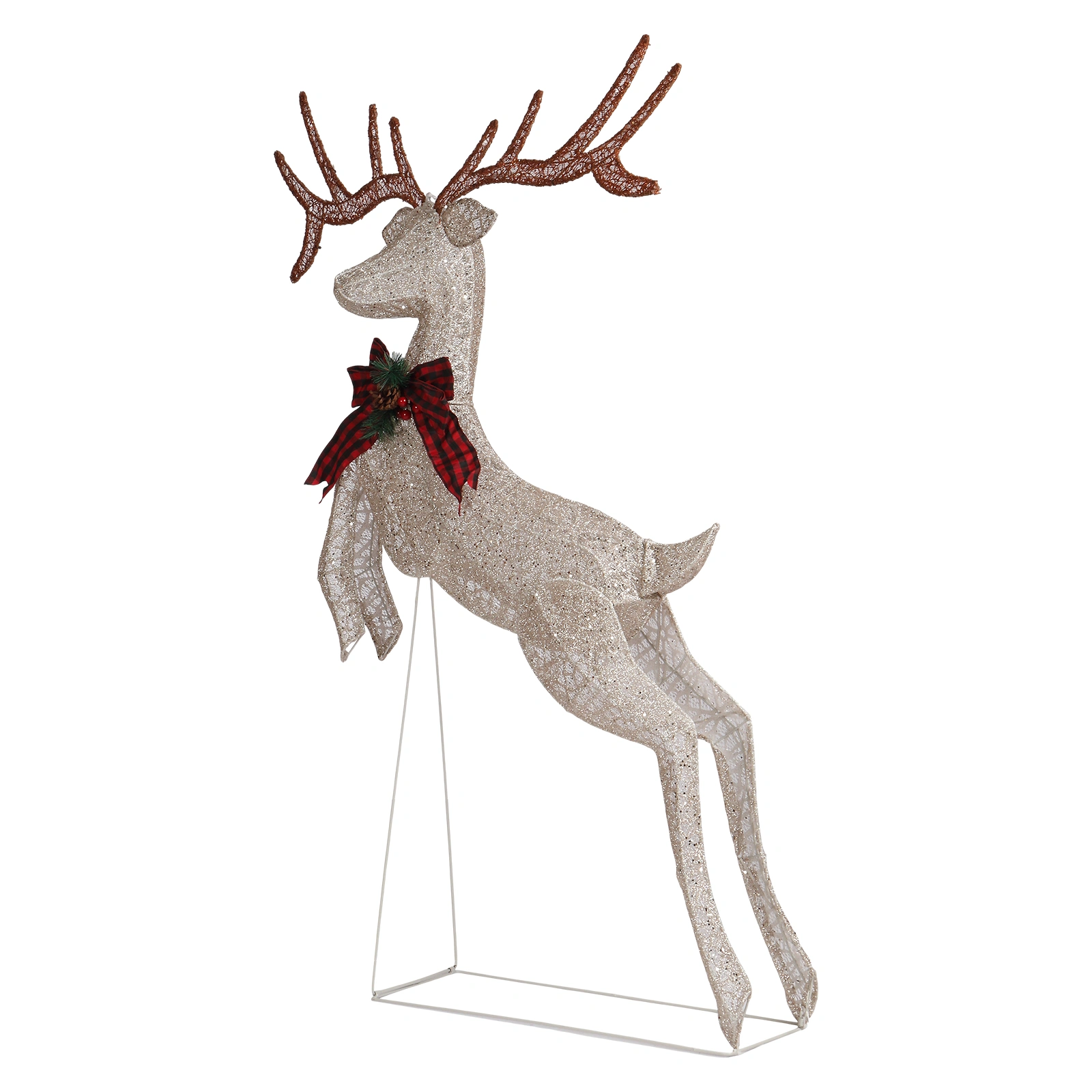 1.5m Lighted Jumping Reindeer Christmas Decoration, Pre-lit with 100 Warm White LED Lights for Outdoor Indoor Holiday Xmas Display view 2