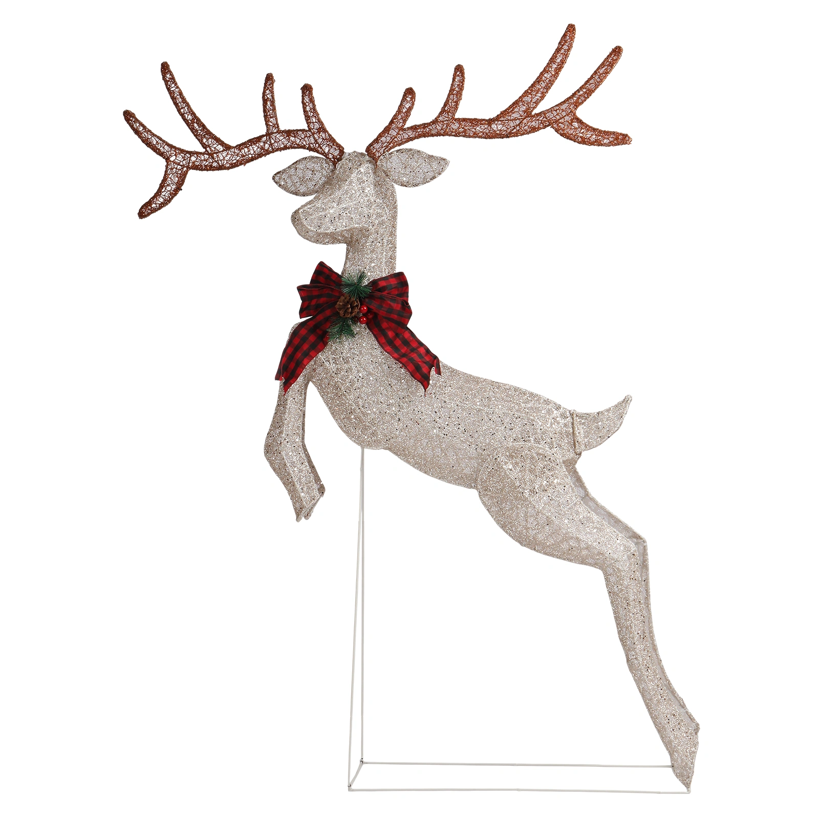 1.5m Lighted Jumping Reindeer Christmas Decoration, Pre-lit with 100 Warm White LED Lights for Outdoor Indoor Holiday Xmas Display view 4
