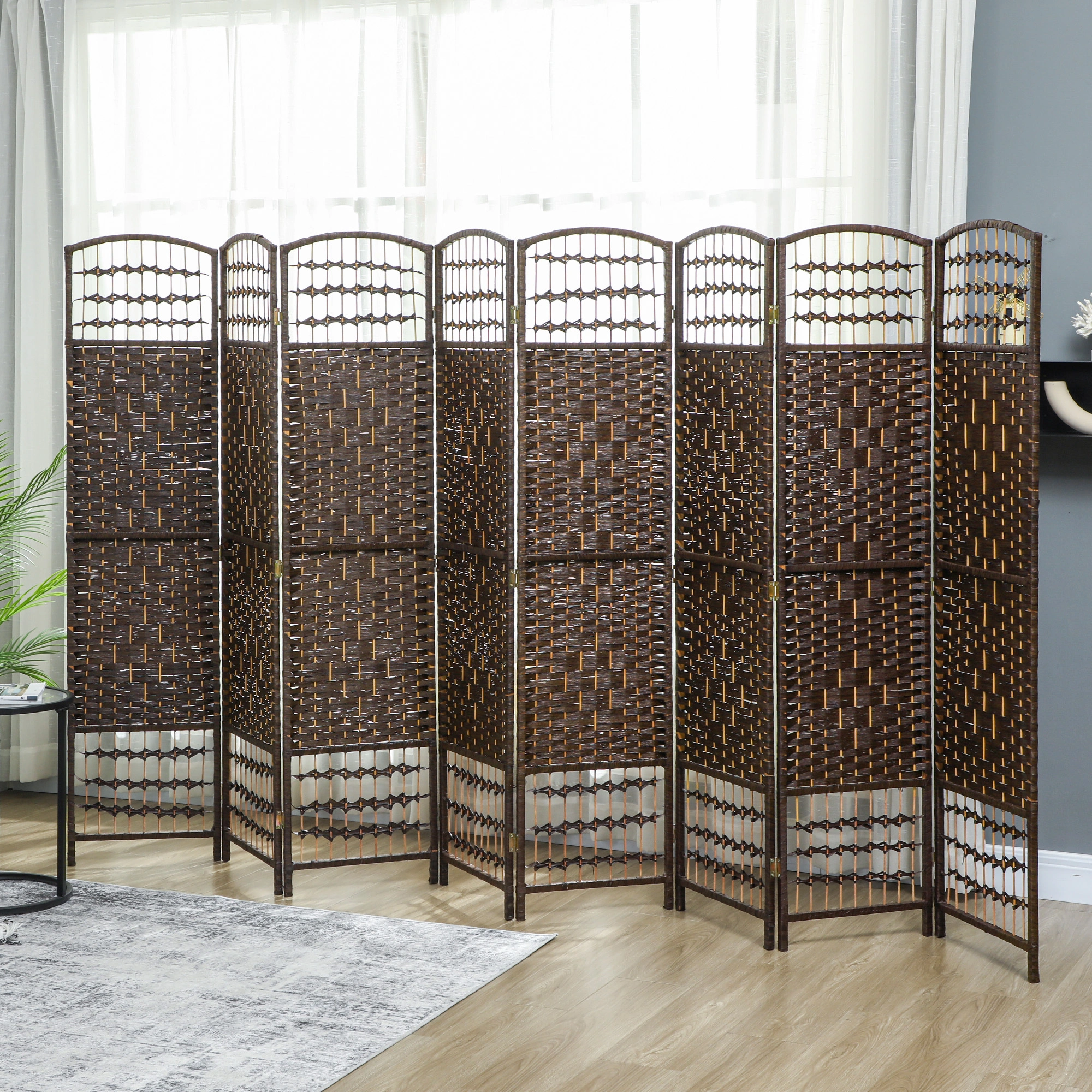 8 Panel Folding Room Divider Privacy Screen, Freestanding Room Divider for Home & Office Space Partition