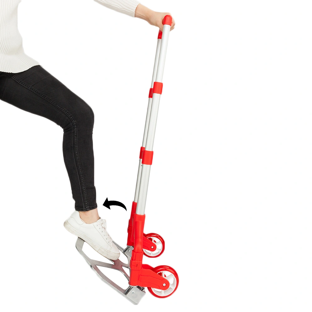 Portable Foldable Telescopic Trolley Trolley Luggage Trolley Red view 14