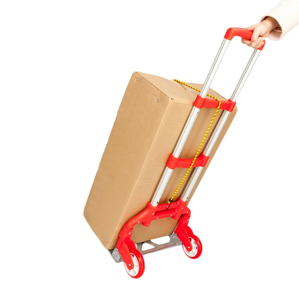 Portable Foldable Telescopic Trolley Trolley Luggage Trolley Red view 15