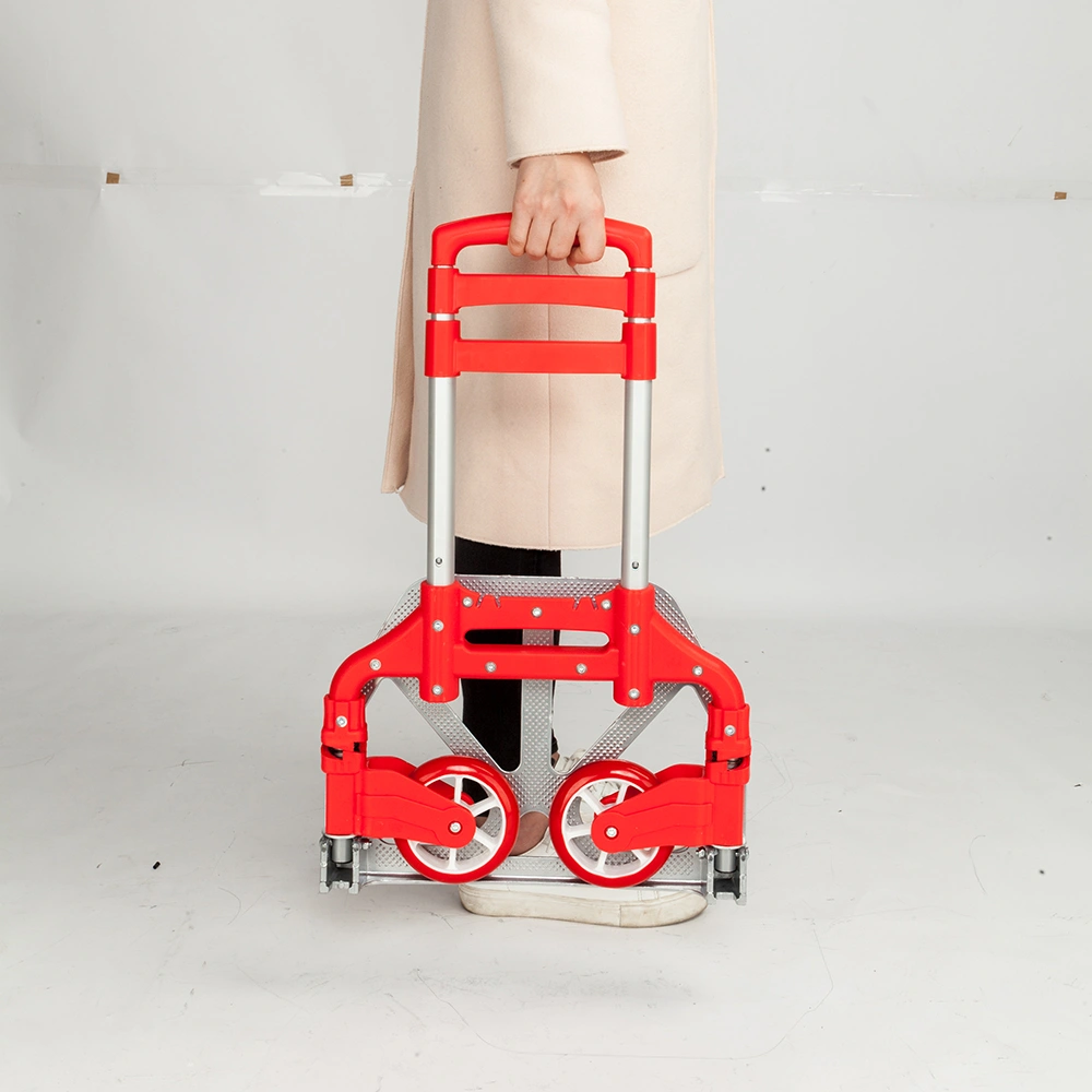 Portable Foldable Telescopic Trolley Trolley Luggage Trolley Red view 18