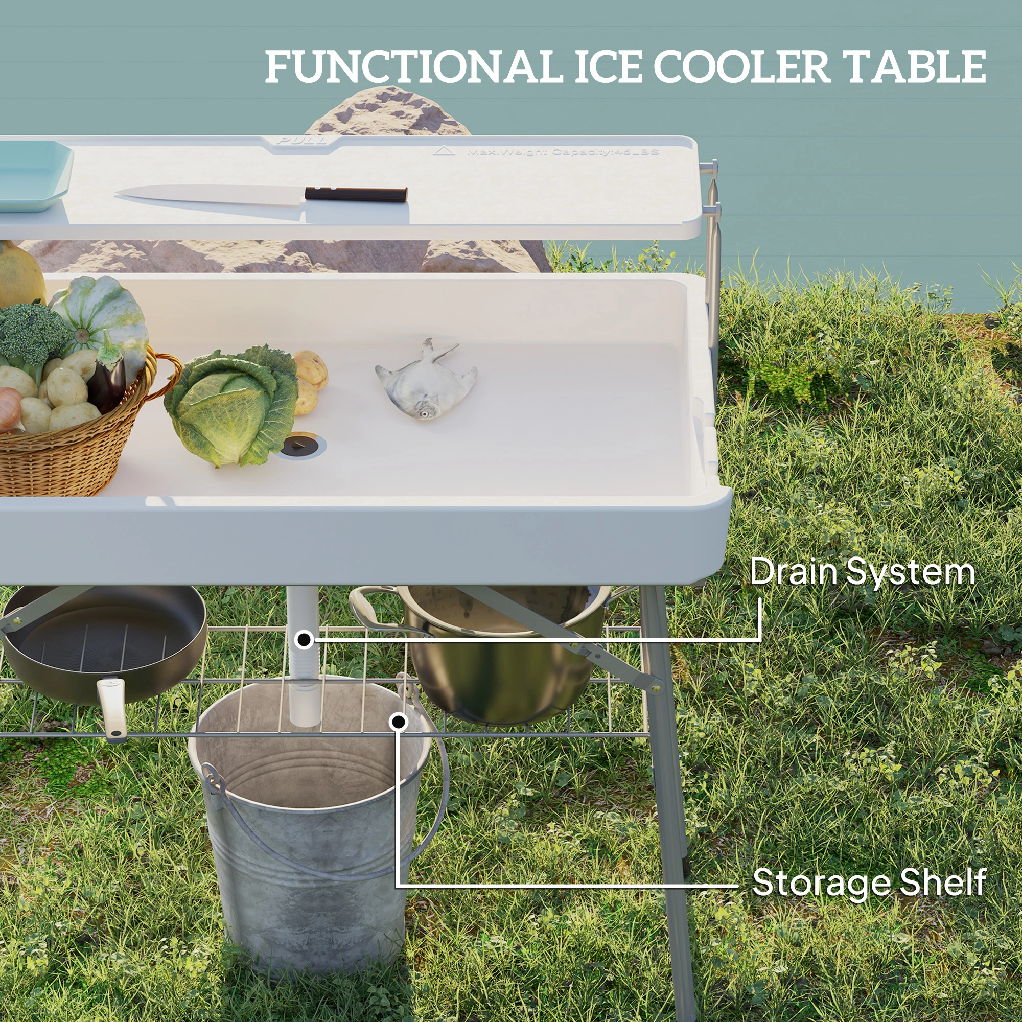 Portable Folding Camping Table Outdoor Dining Table Aluminum Lightweight for Picnic Hiking Travel view 2