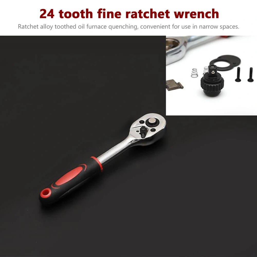 46Pcs Metric Socket Set 1/4" Drive HSS Ratchet Bit Wrench Kit Torx Hex Tools with Case view 10