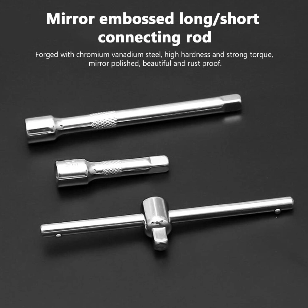 46Pcs Metric Socket Set 1/4" Drive HSS Ratchet Bit Wrench Kit Torx Hex Tools with Case view 3