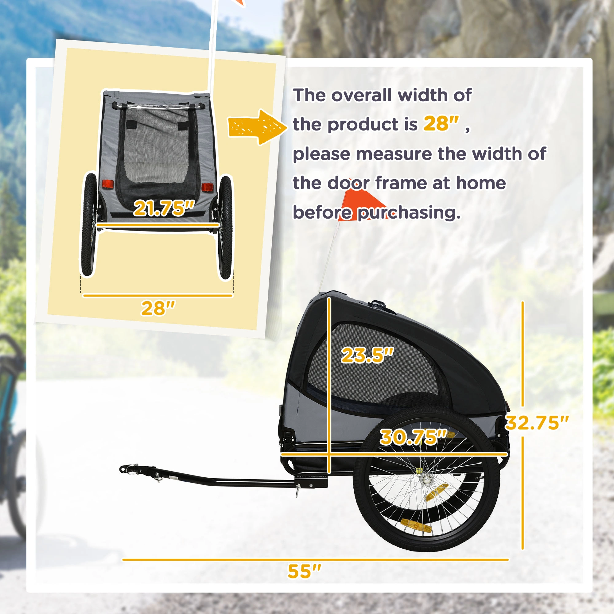 Pet Bicycle Cart for Dogs - Secure Outdoor Pet Stroller Transport view 2