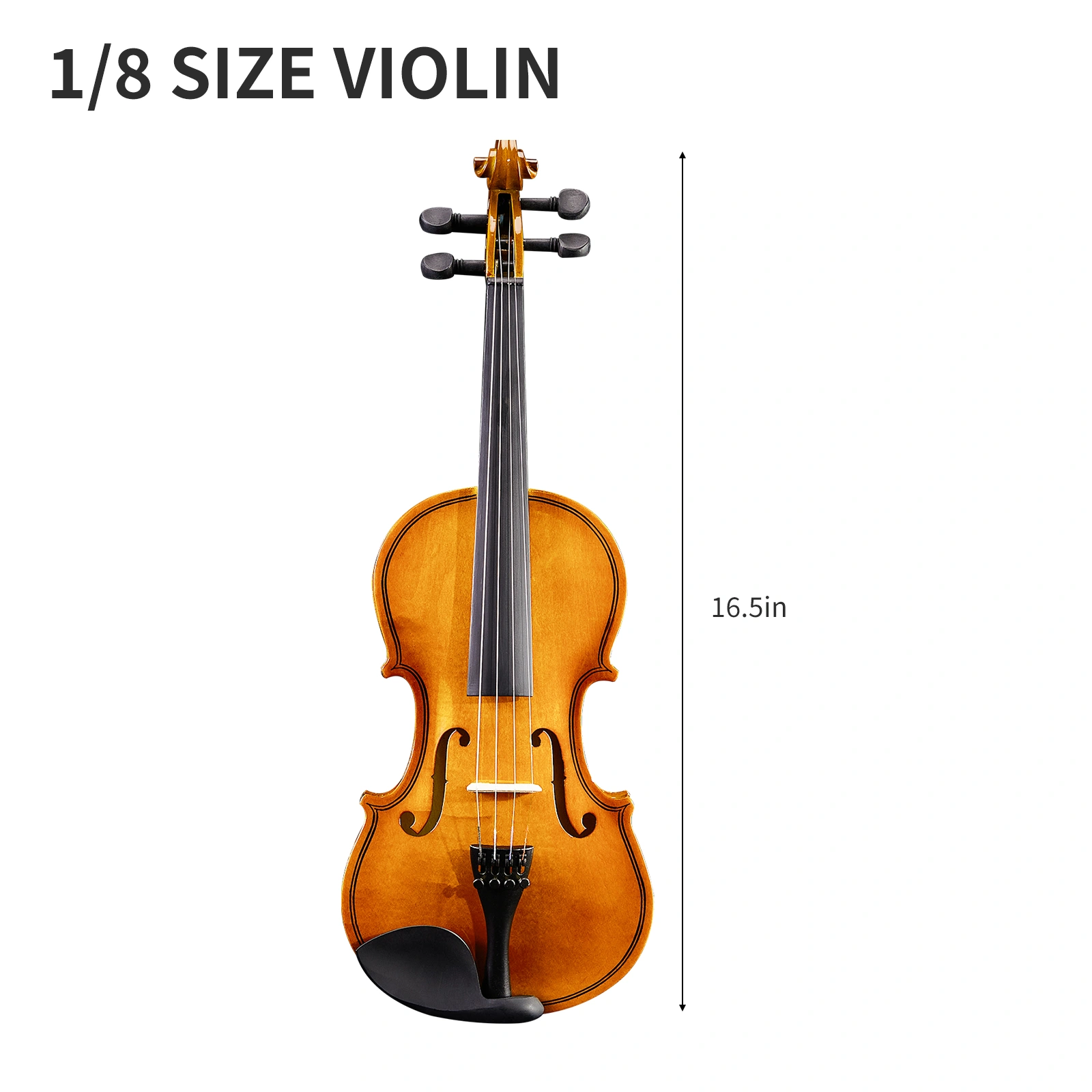 New 1/8 Acoustic Violin with Hard Case,Violin Bow,Shoulder Rest,Rosin,Extra Strings and Sourdine view 11