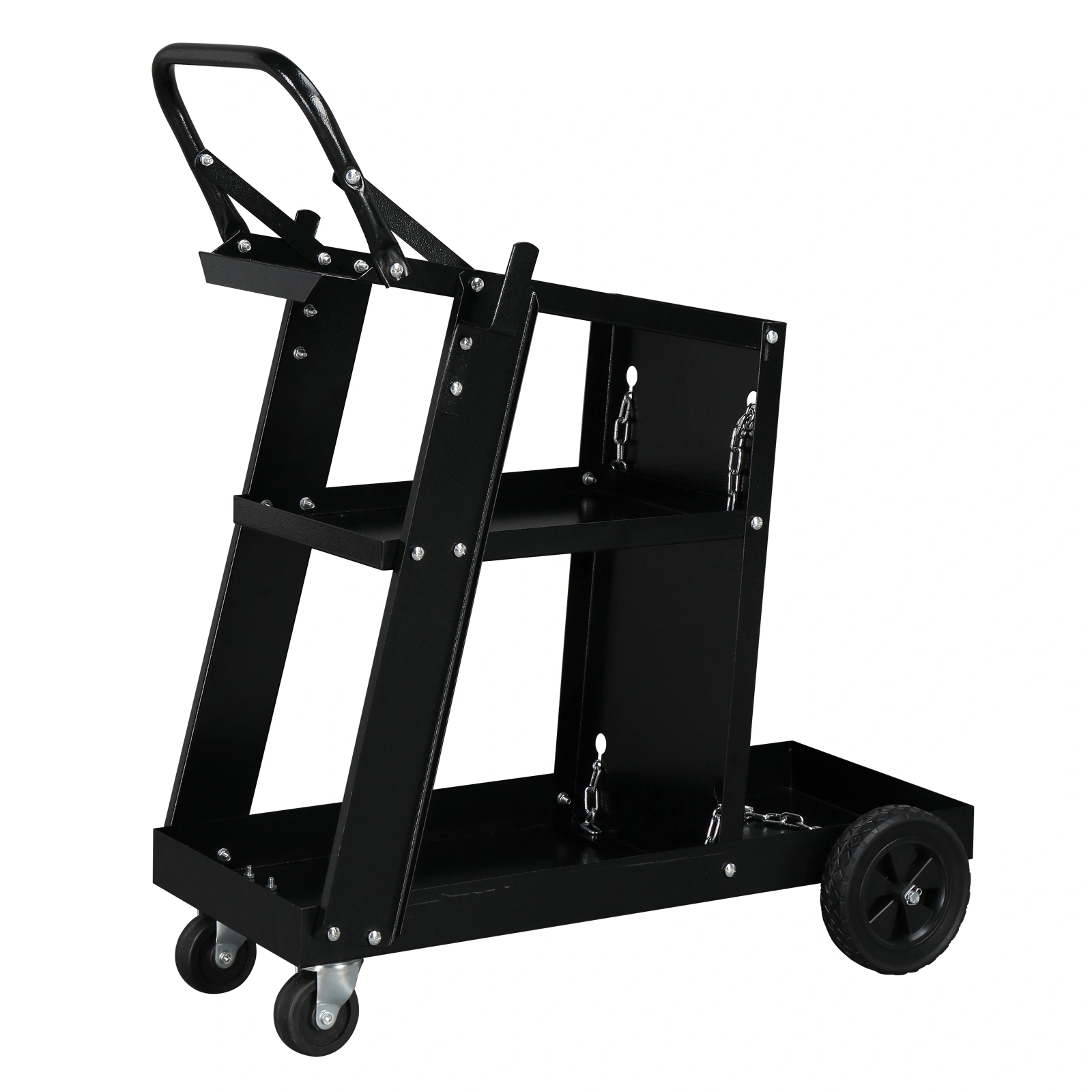 Professional Welding Cart for Plasma Cutting Machine with Open Storage Black