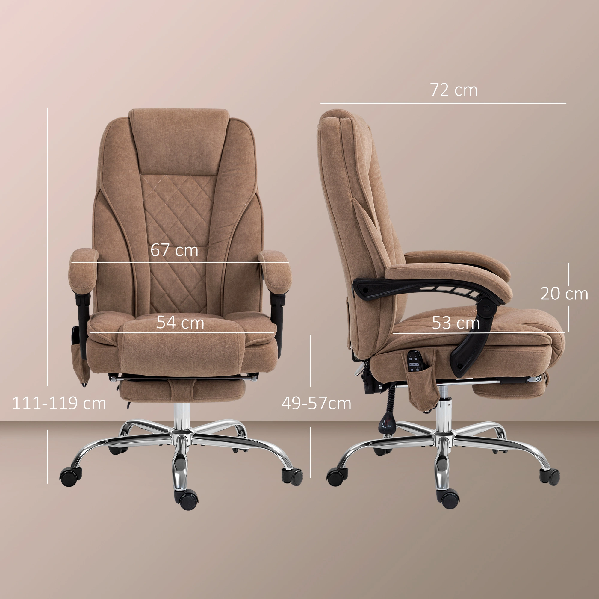 Massage Office Chair, Ergonomic Swivel Desk Chair with Lumbar Support view 5