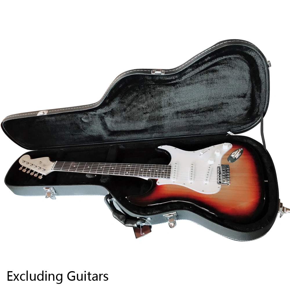 ST Electric Guitar Hard Case High Grade Black Microgroove Flat Surface Straight Flange view 17