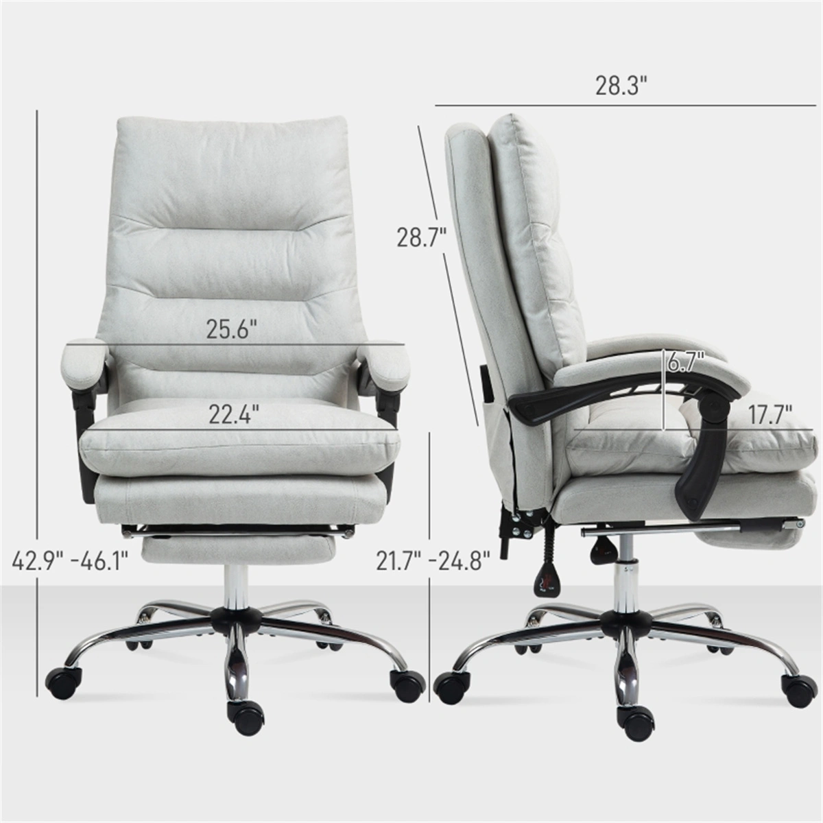 Massage Office Chair, Ergonomic Executive Chair with Lumbar Support, Adjustable Height & Padded Armrests, 360° Swivel view 3