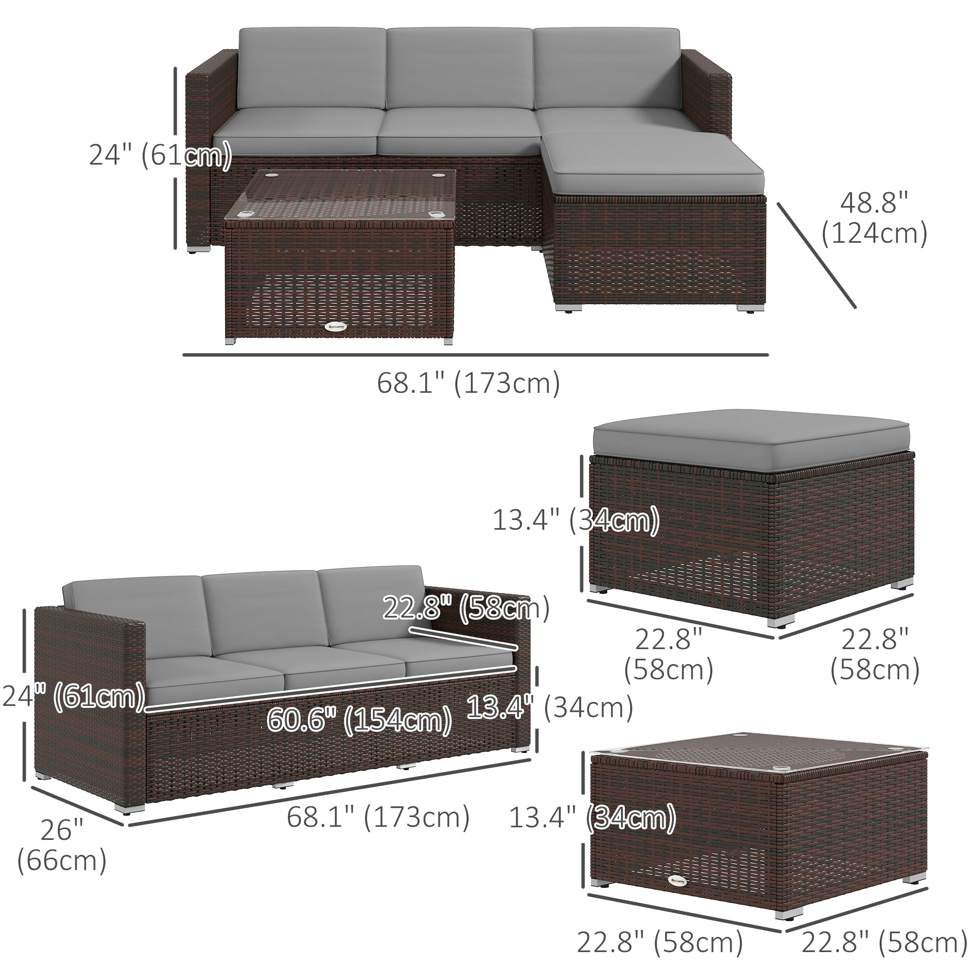 Premium Patio Furniture Set - Outdoor Garden Seating with Cushions, Weather-Resistant Wicker Rattan, Modern Design for Deck & Poolside view 3