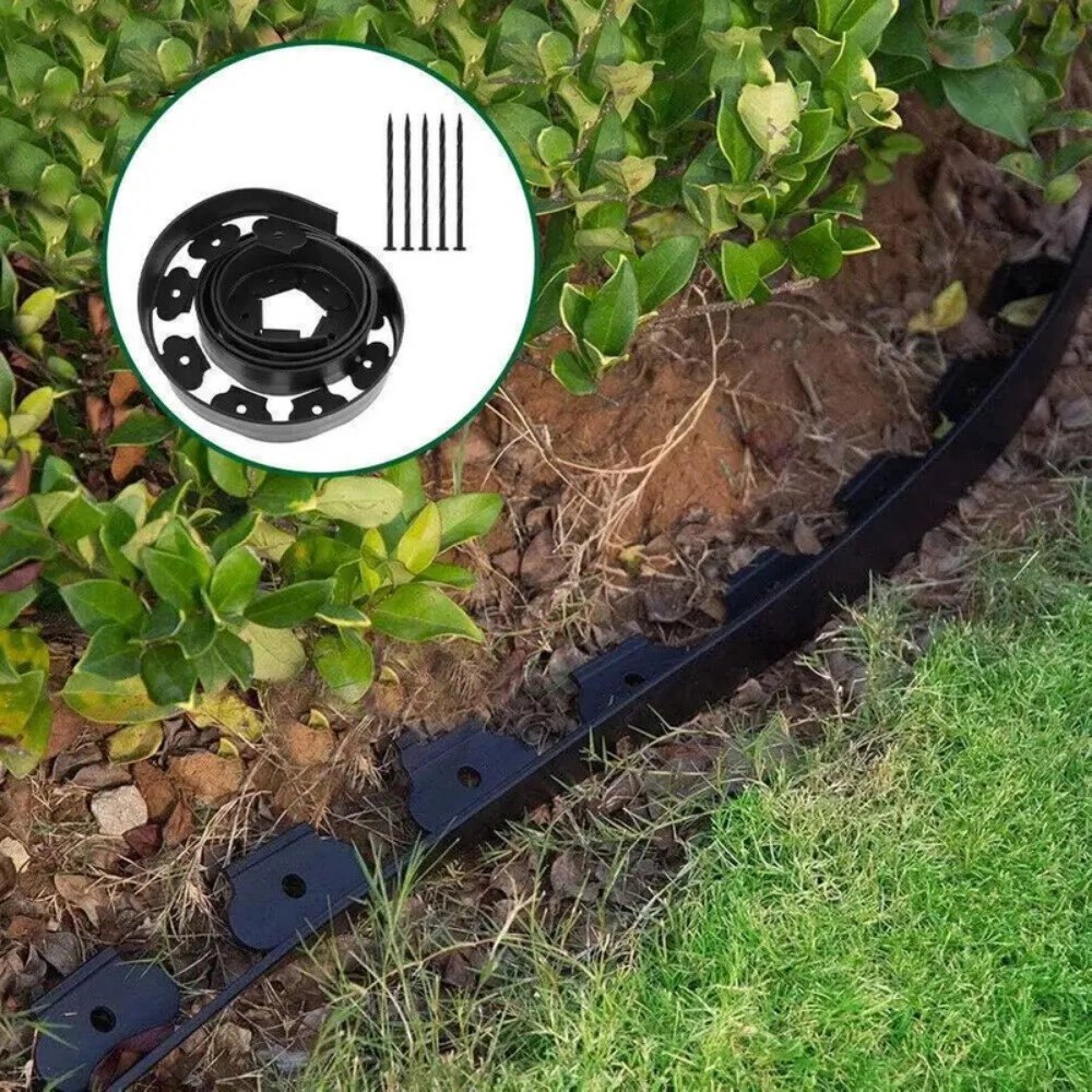 10m Garden Lawn Border with 30 Plastic Stakes Path Edging for Driveway Flower Bed Plants view 3