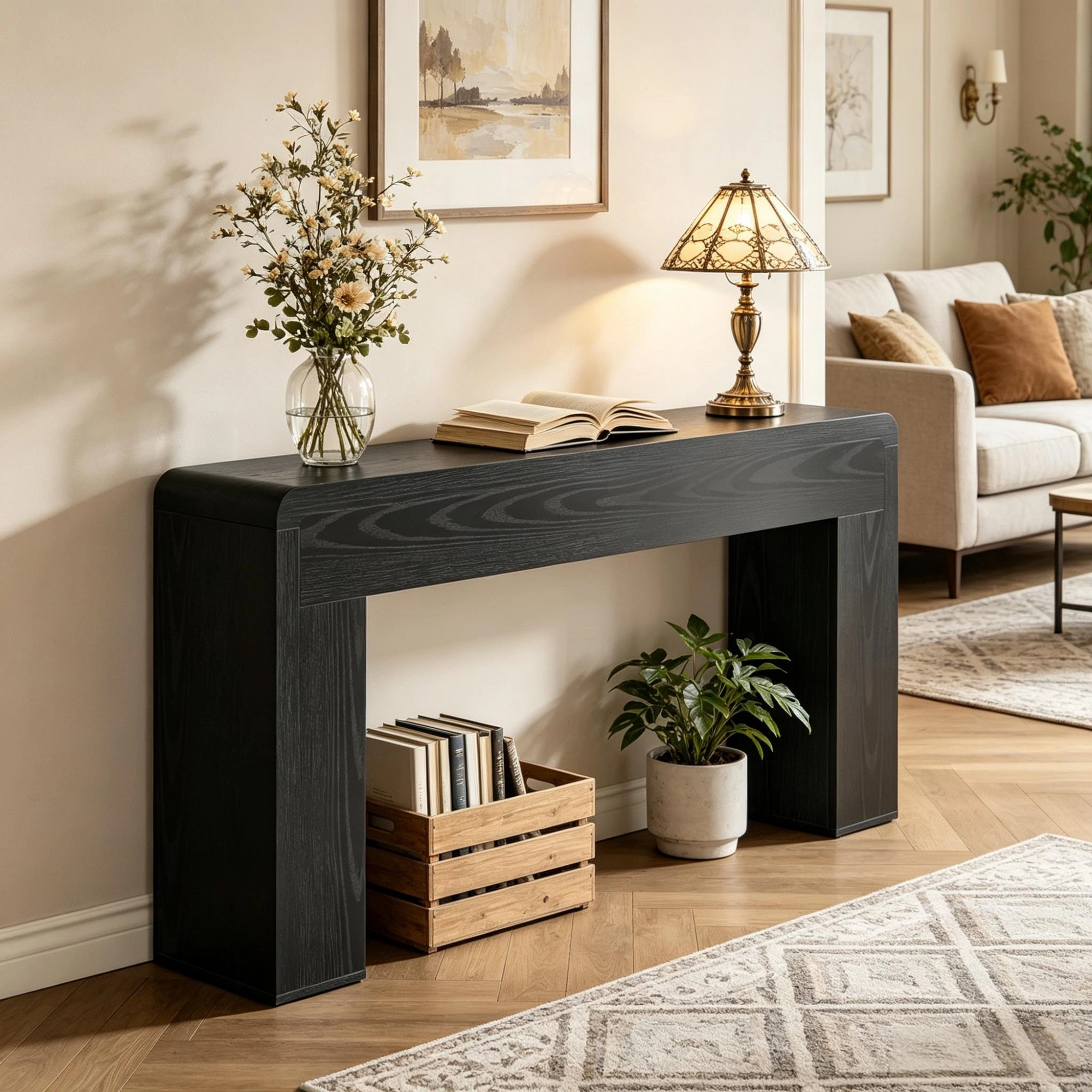Console Table Entryway Sofa Table, Narrow Hallway Table with Storage Shelf, Slim Side Table for Living Room, Bedroom, Apartment view 6