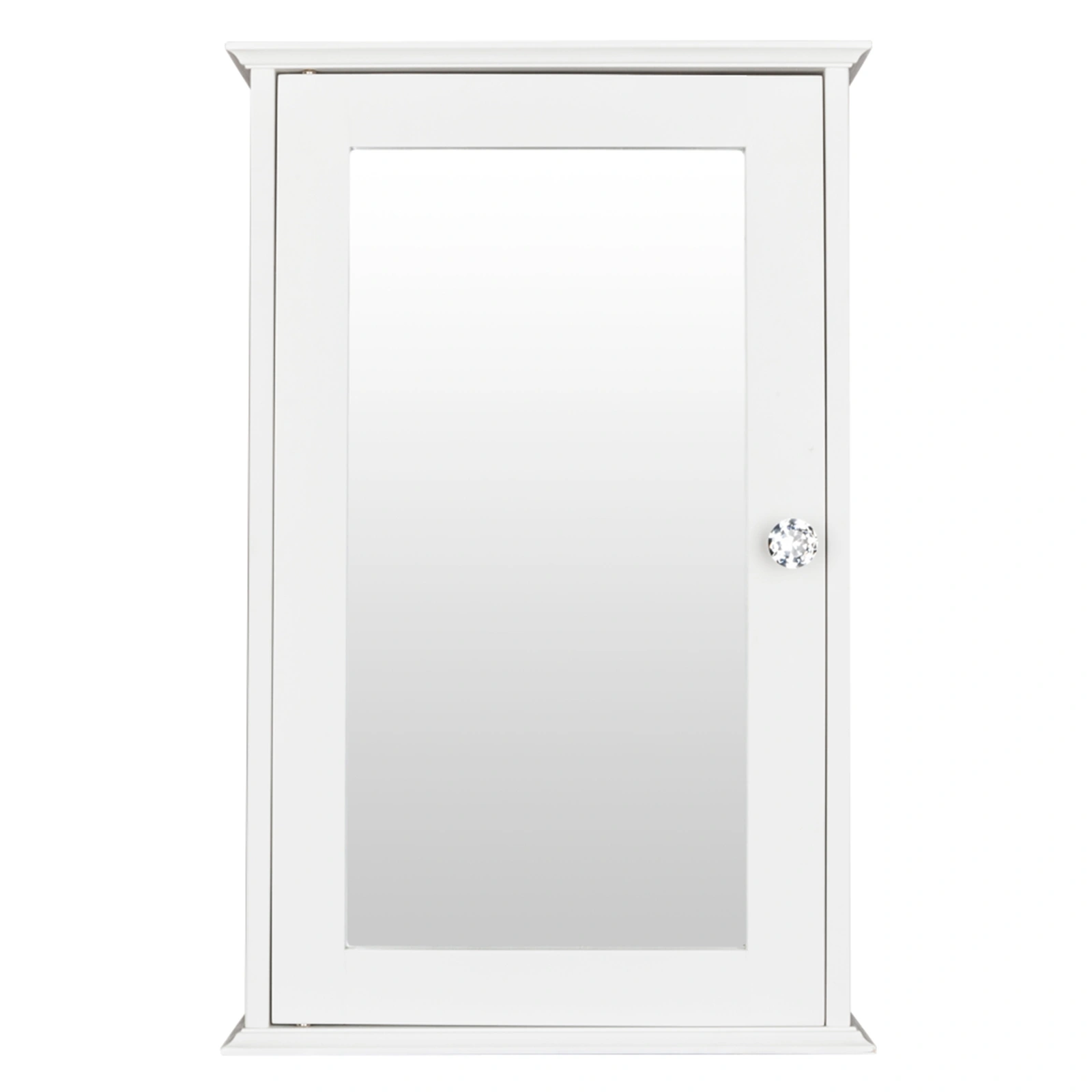 White Wall Mounted Bathroom Cabinet with Mirror, Single Door Indoor Vanity Shelf Storage Organizer