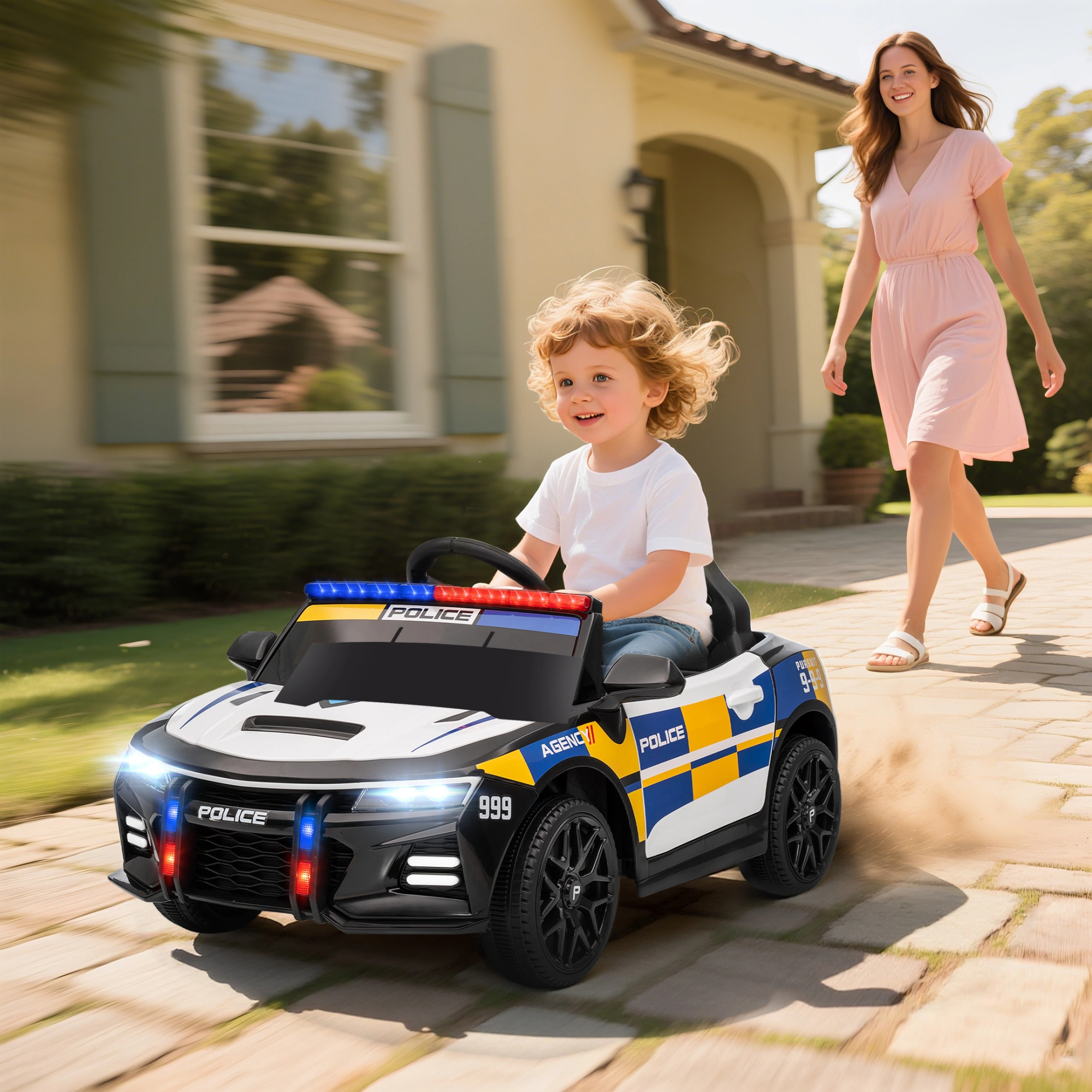 Kids Ride On Car Toy with Remote Control, Push-Along Play Vehicle for Toddlers & Children Ages 1-3